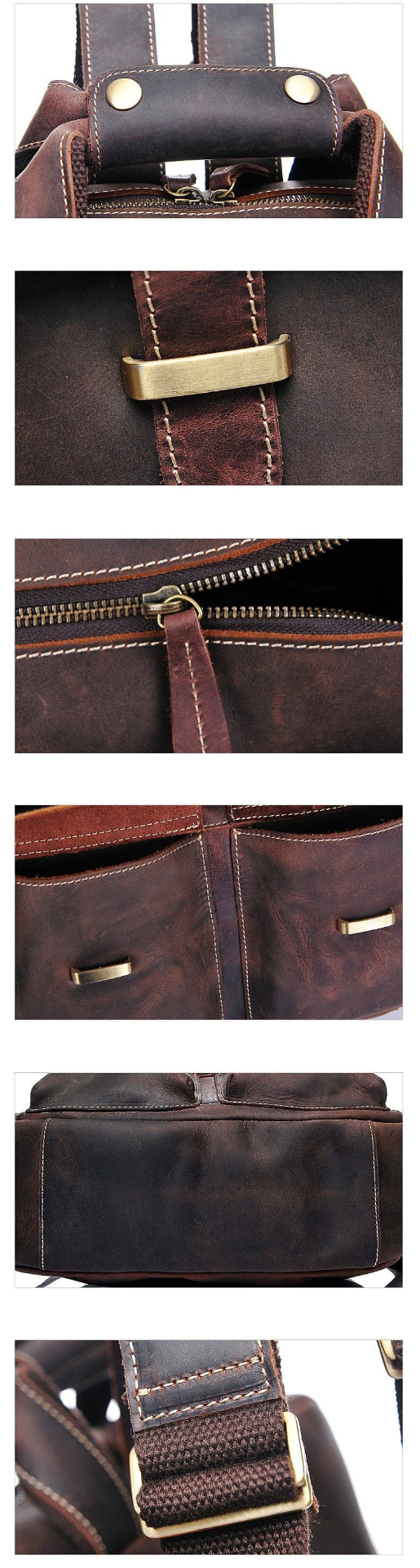 Handmade genuine leather Shelby Backpack by Start2Finish, showcasing durable leather straps and classic accessory design.