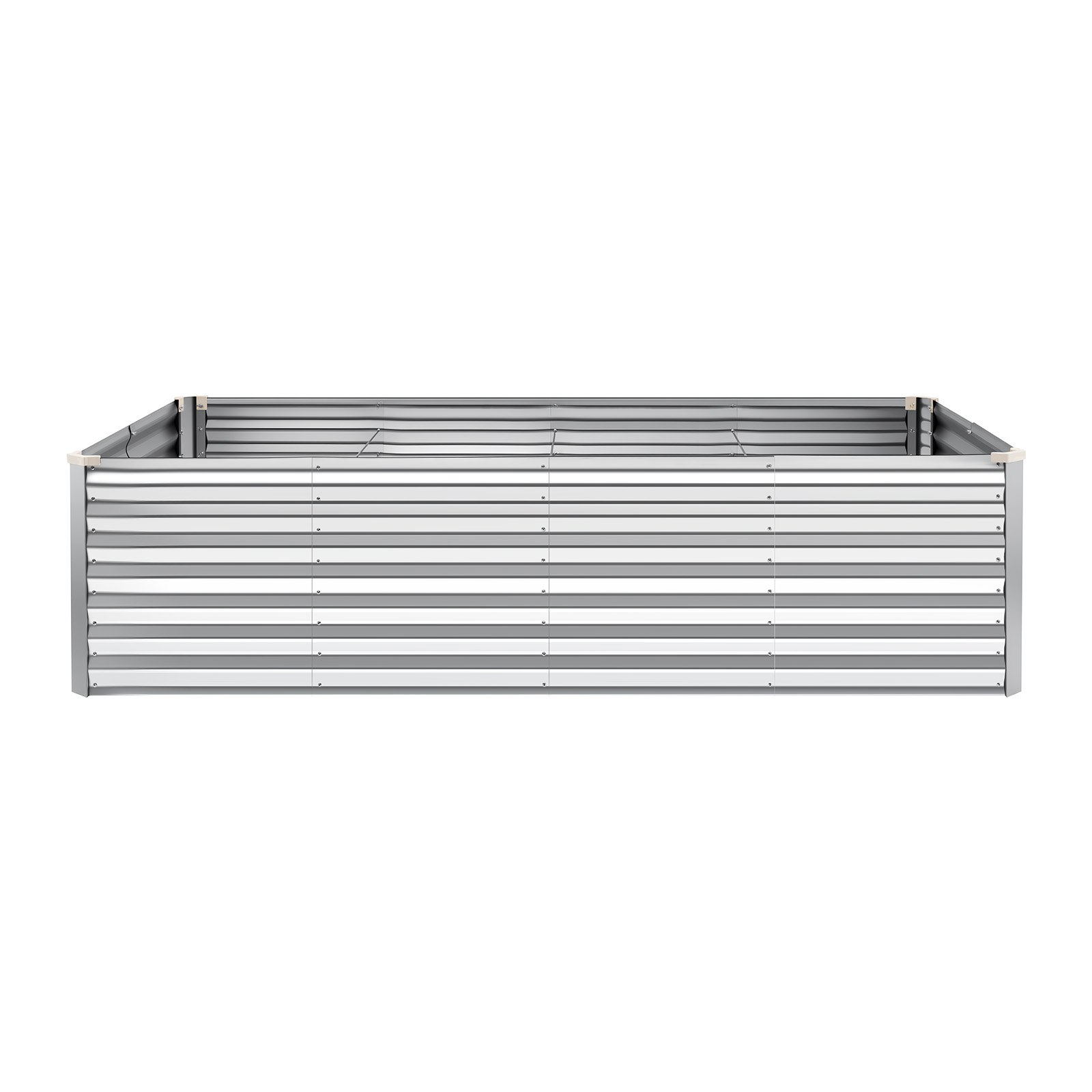 Start2Finish galvanized raised garden bed, 8x4x2 ft metal planter box with gloves, rustproof aluminum-zinc for outdoor flowers and vegetables.