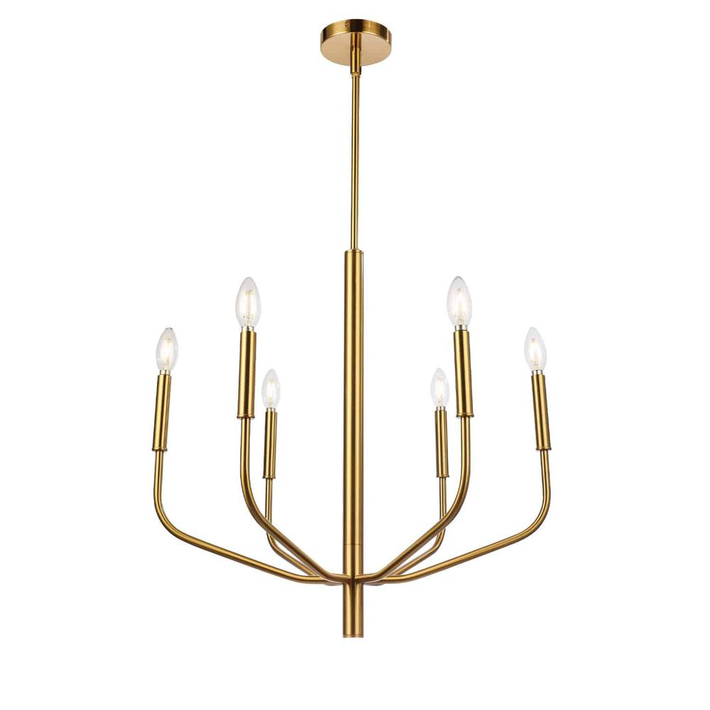 6LT chandelier with AGB finish, featuring intricate metalwork and multiple light bulbs, stylish lighting fixture for elegant interiors