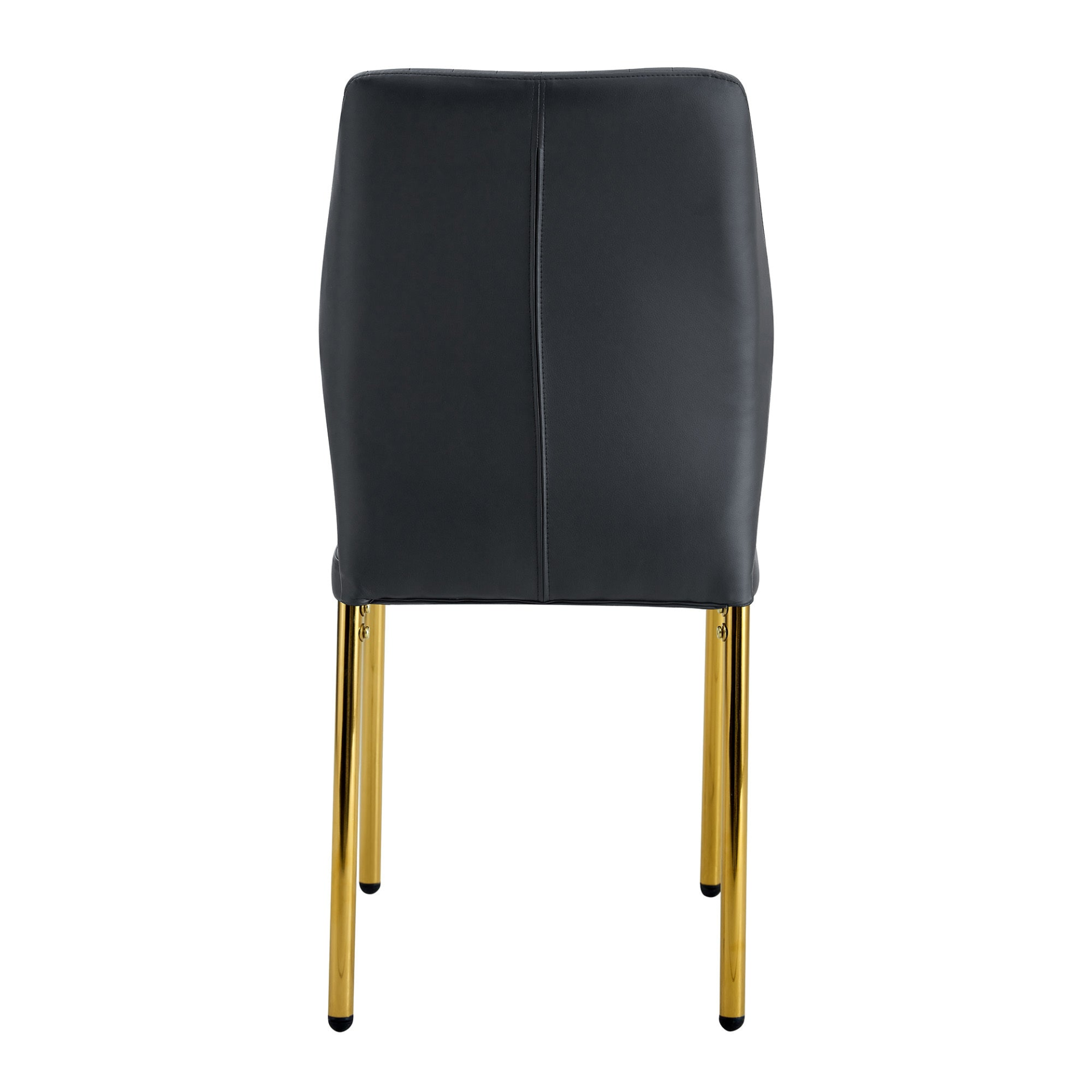 Set of four luxury Start2Finish dining chairs with vertical stripe backs, featuring simple design and high resilience PU upholstery.