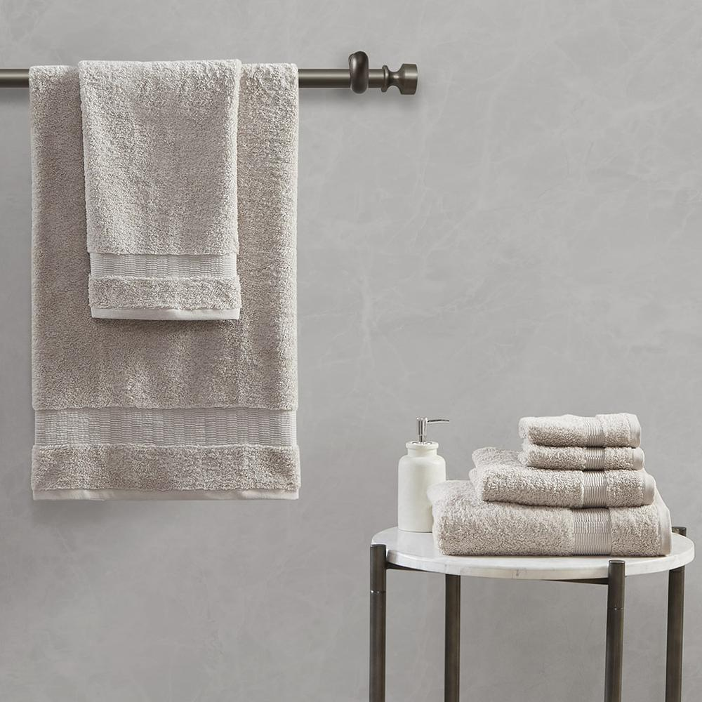 Start2Finish 6-piece Egyptian Cotton bath towel set, plush and absorbent, featuring soft, luxurious towels in neutral tones.