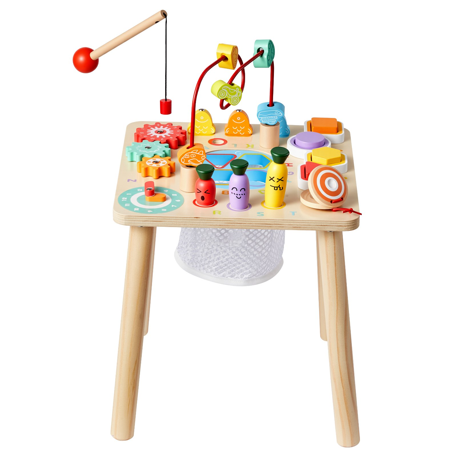 Start2Finish VEVOR Montessori toddler activity table with 8-in-1 wooden play desk for children 6 months and older.