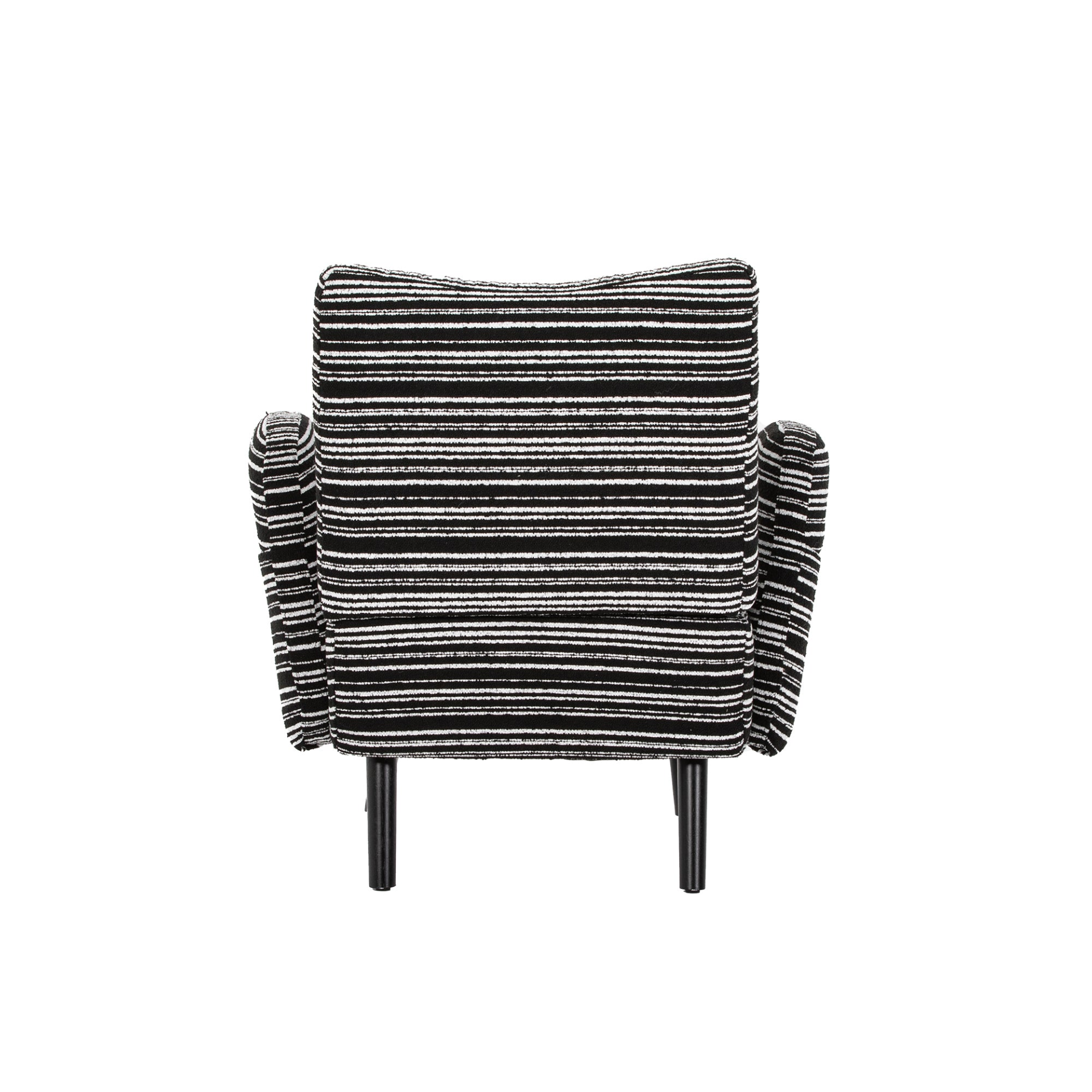 Modern armchair with sanded fabric, solid wood legs, and side storage pocket by Start2Finish, showcasing a stylish living room accent piece.