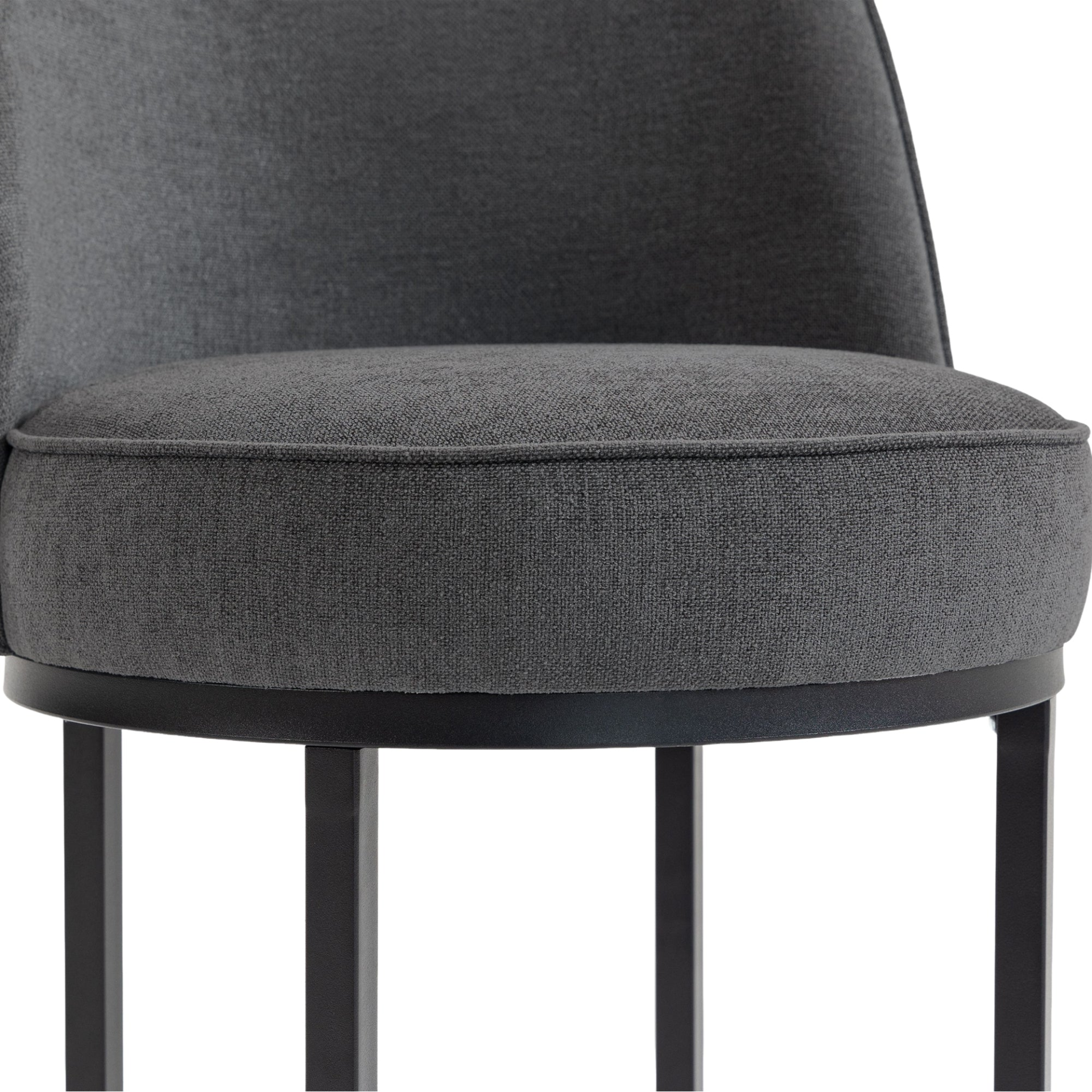 Start2Finish modern barrel upholstered accent bar stool with backrest, stylish home seating furniture in a sleek design
