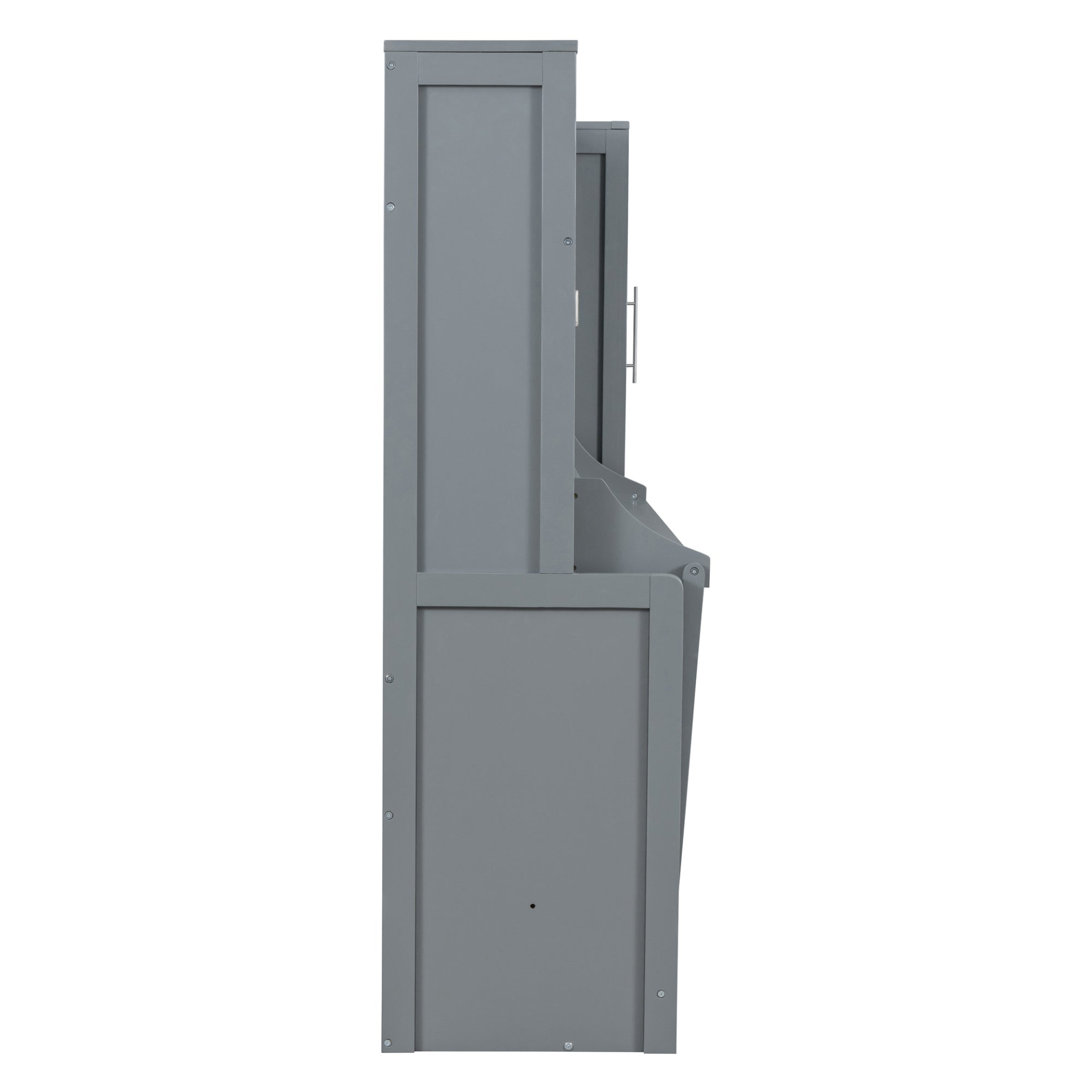 Queen size Murphy wall bed with built-in closet and drawers, modern space-saving furniture by Start2Finish.