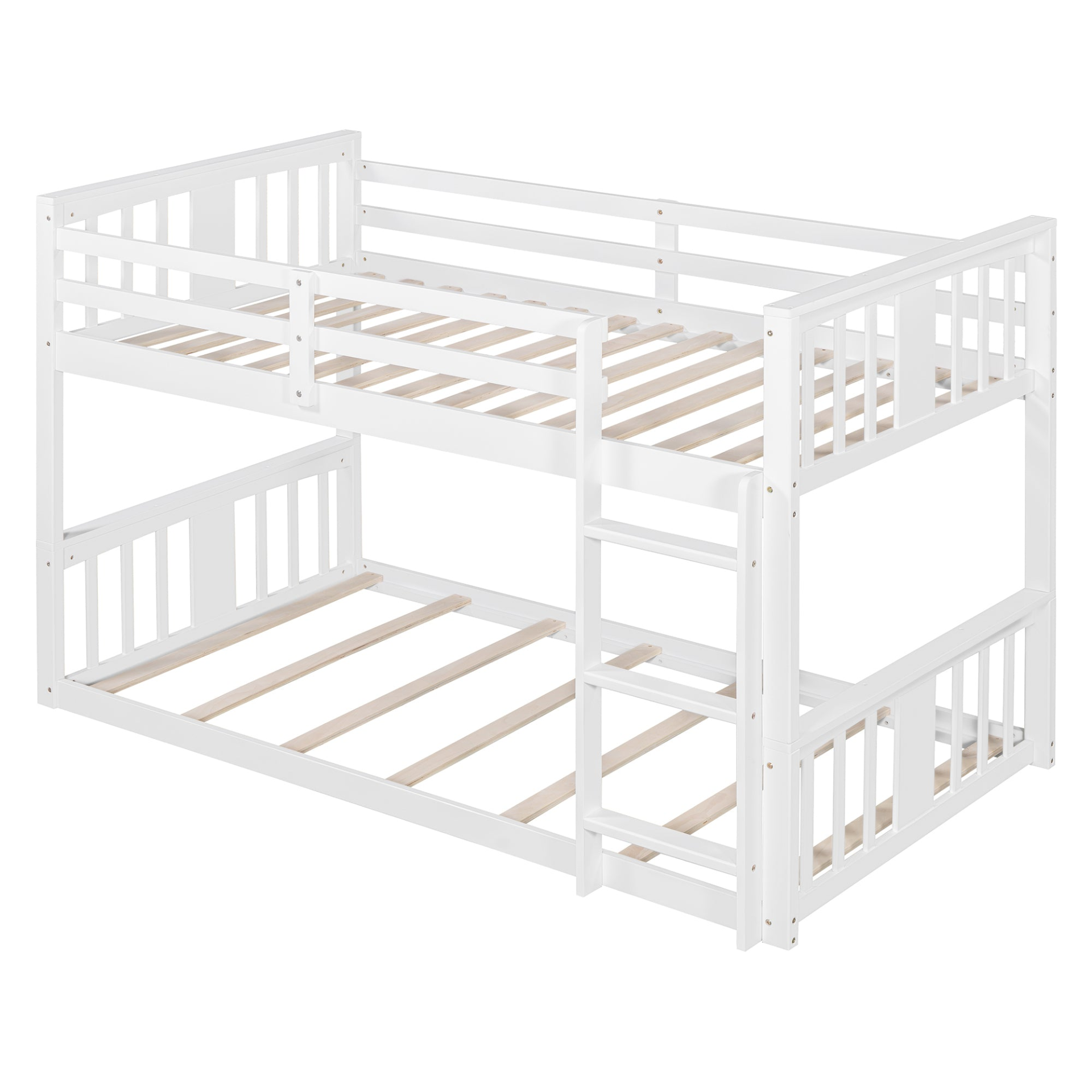 Start2Finish twin over twin bunk bed with ladder, featuring a modern space-saving design and durable construction in a bedroom setting.