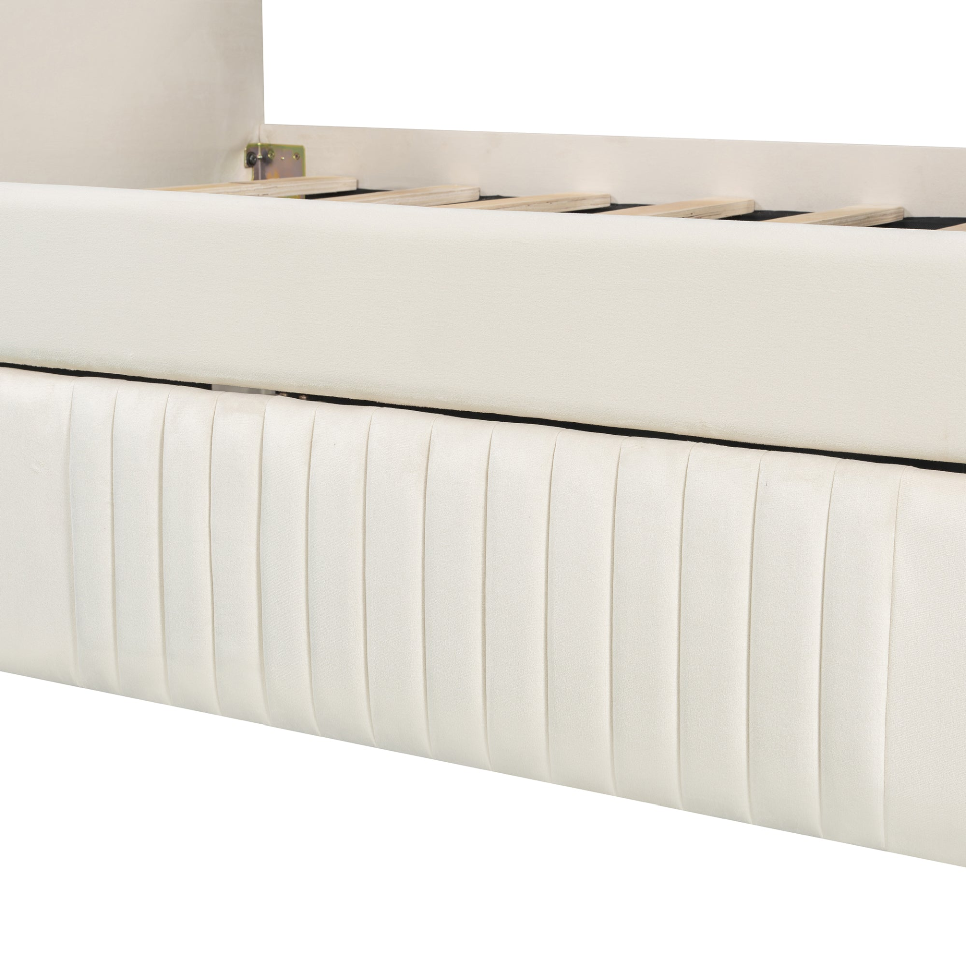 Start2Finish upholstered twin size daybed sofa bed with trundle and wood slat base, showcasing plush fabric and sturdy wood construction.