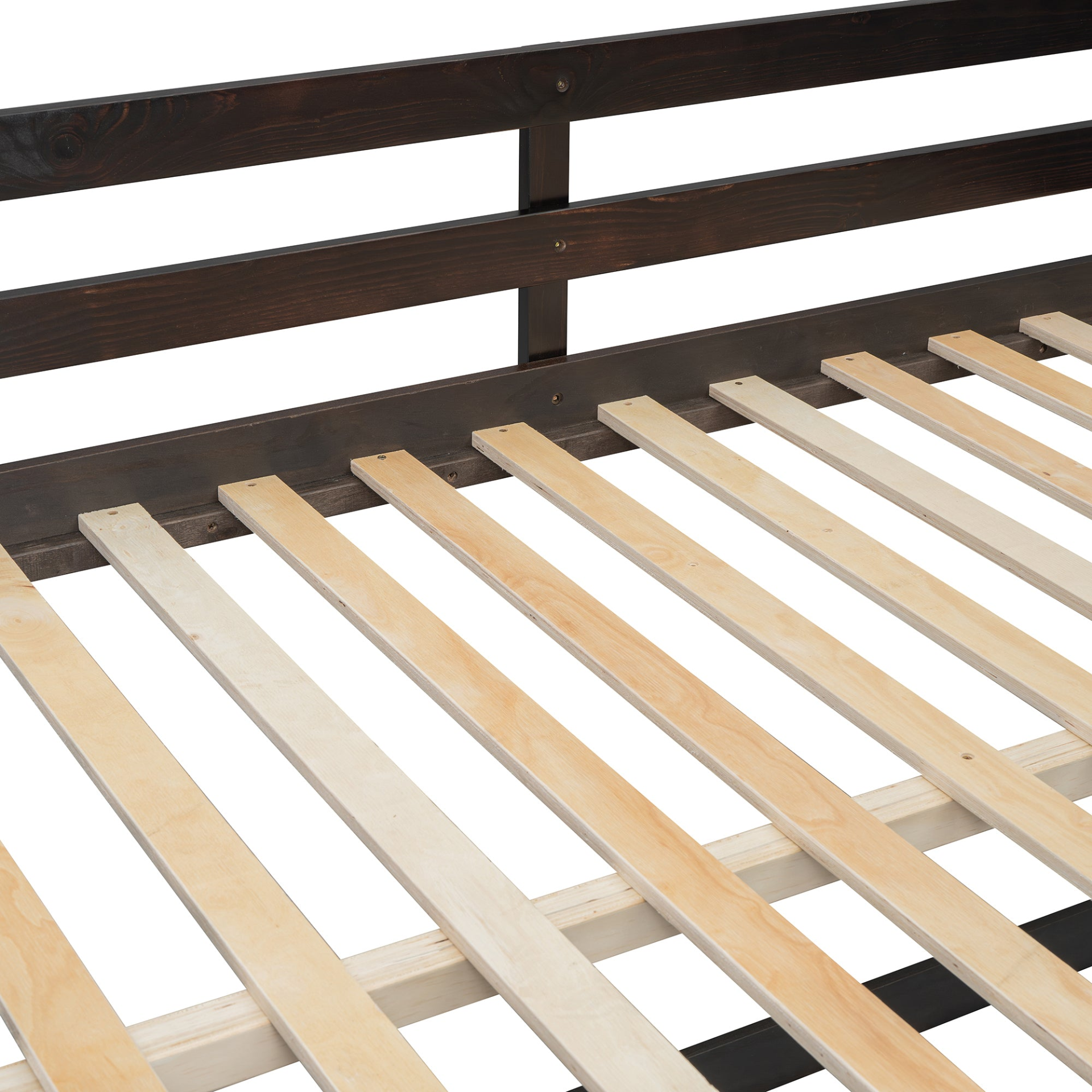 Elegant solid wood bunk bed by Start2Finish with built-in shelves and storage drawers for versatile bedroom organization.