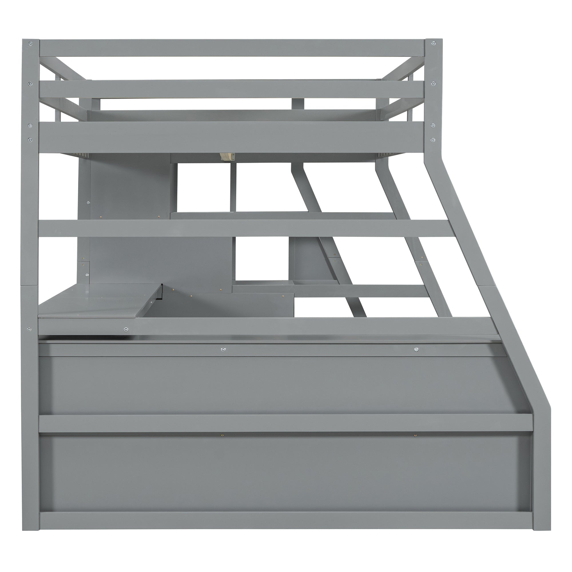 Start2Finish full size loft bed with 7 drawers, 2 shelves, and built-in desk featuring ample storage and workspace.