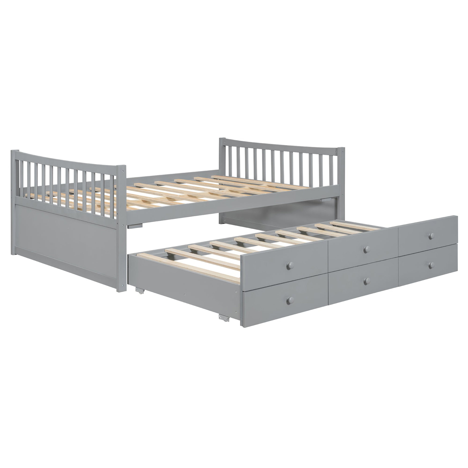 Start2Finish daybed with trundle and built-in storage drawers, ideal for guest rooms and living spaces, showcasing its furniture design.