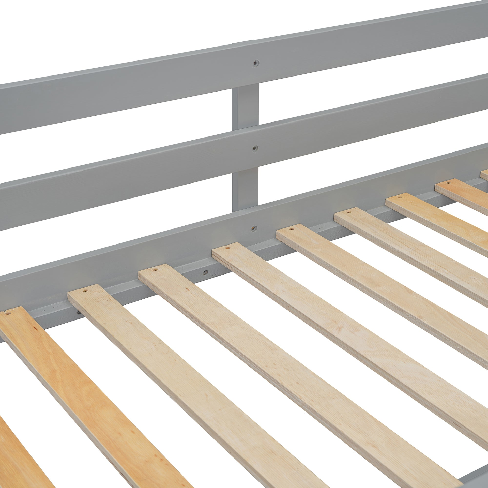 Start2Finish twin over twin bunk bed with solid wood frame, featuring four drawers and three shelves for versatile bedroom storage.
