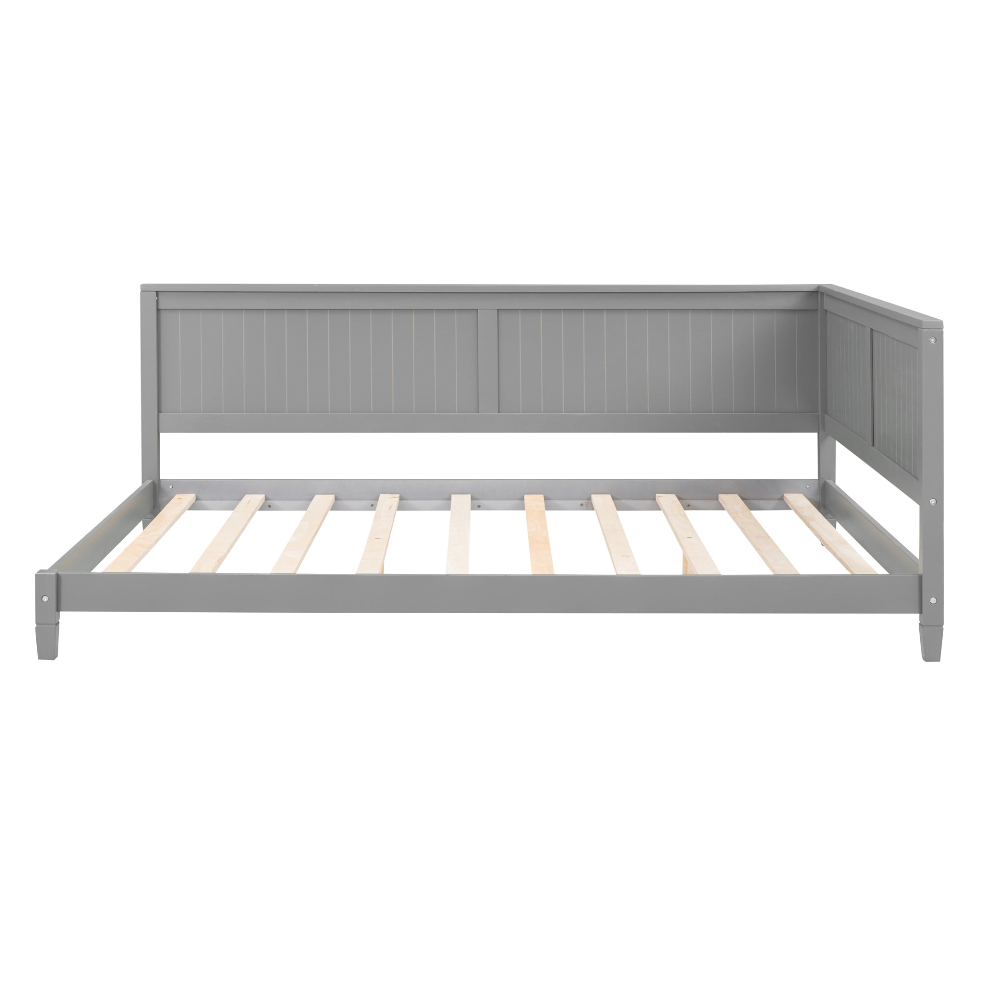 Full size wood daybed sofa bed with solid wood frame, showcasing durable construction and easy assembly.
