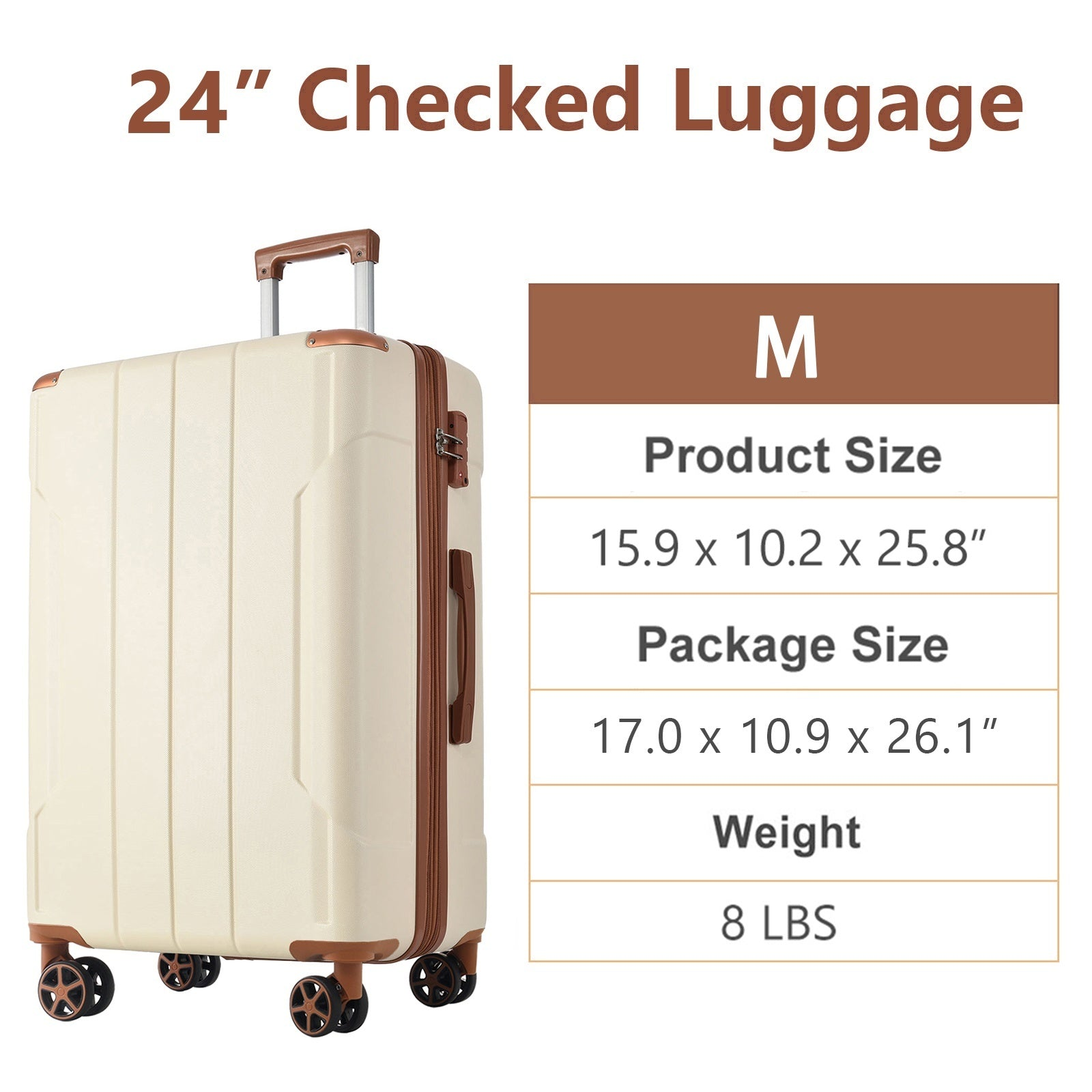 Start2Finish hardshell lightweight durable ABS checked luggage with double wheels and expandable design for travel.