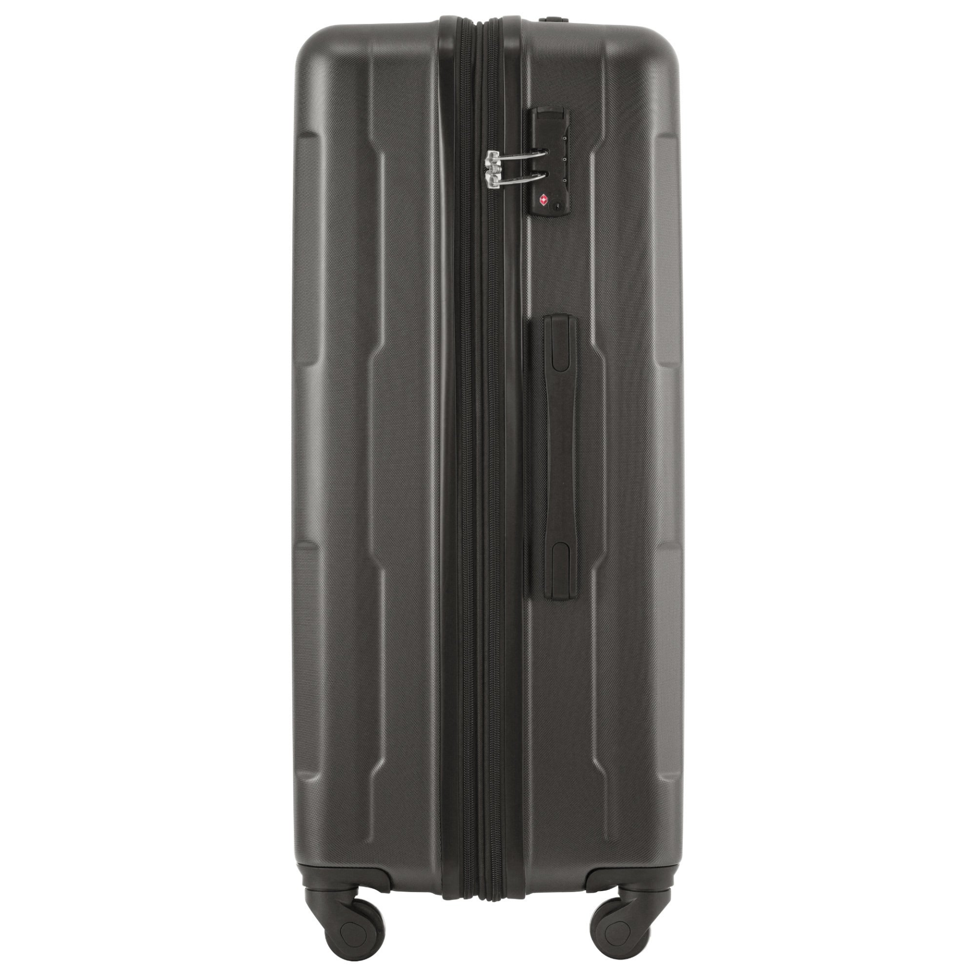 Start2Finish expandable ABS spinner suitcase with TSA lock, lightweight design, and matching travel bags for accessories.