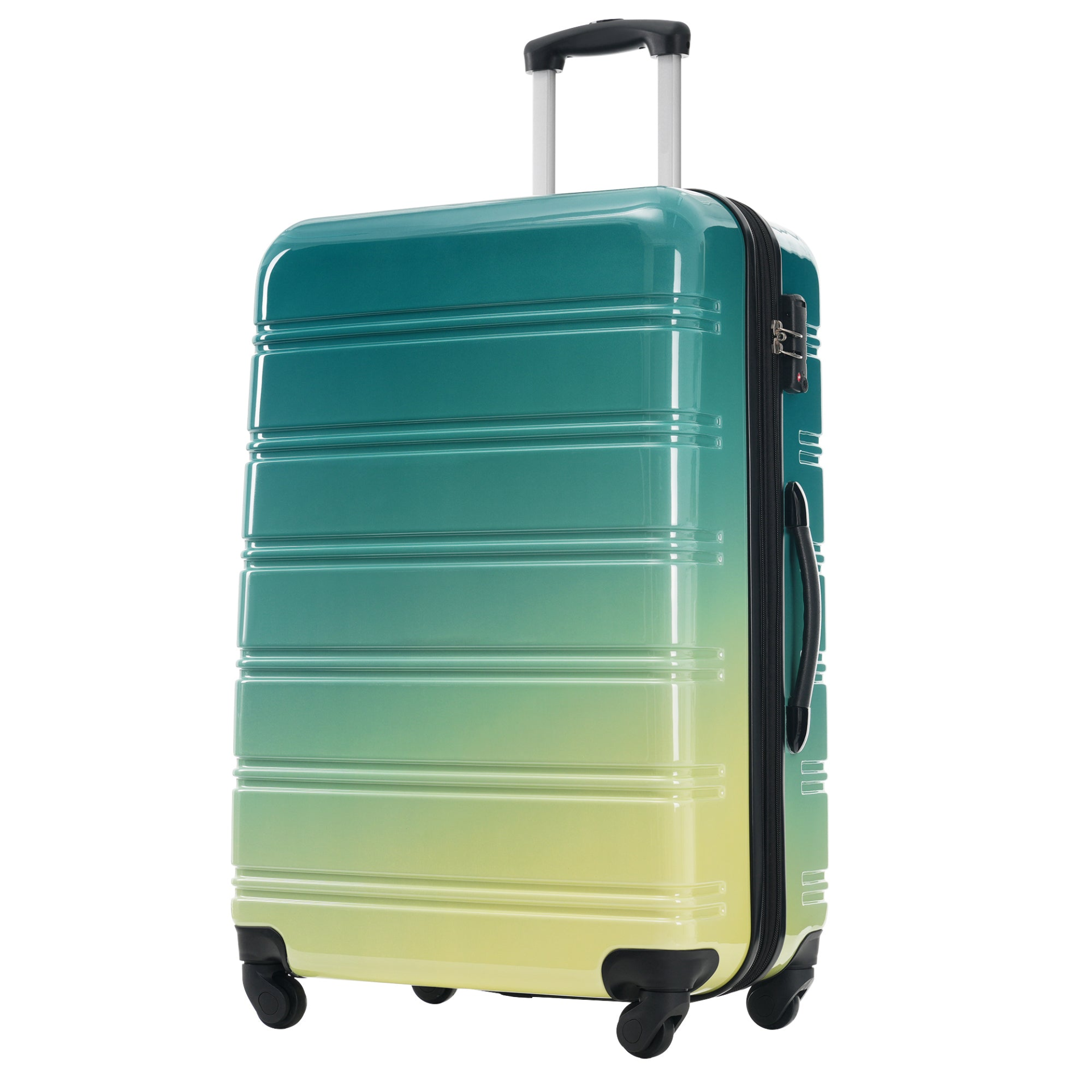 Start2Finish hardshell 3-piece gradient luggage set with expandable suitcases, spinner wheels, and TSA locks.