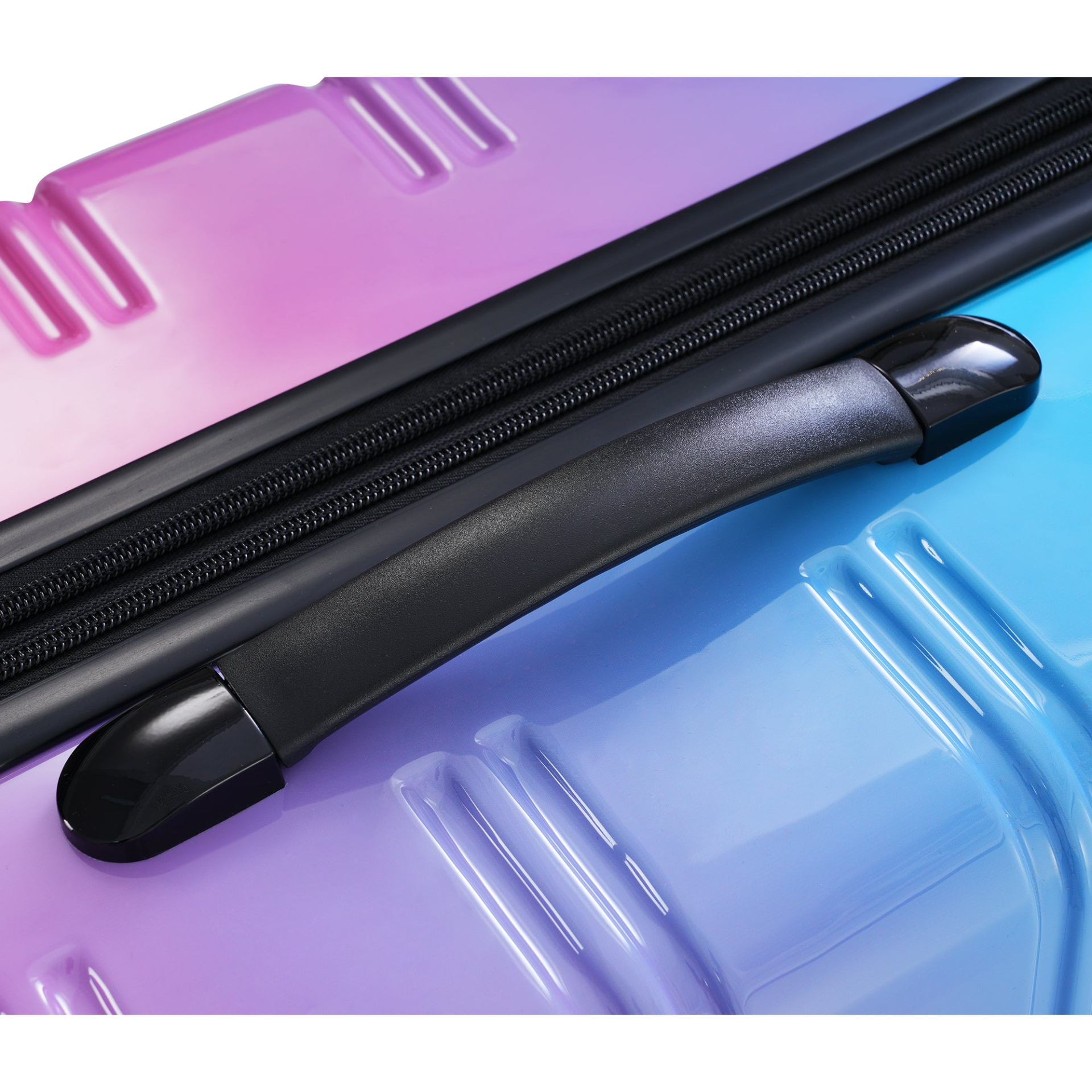 Start2Finish hardshell 3-piece gradient luggage set with expandable suitcases, spinner wheels, and TSA lock for travel accessories.