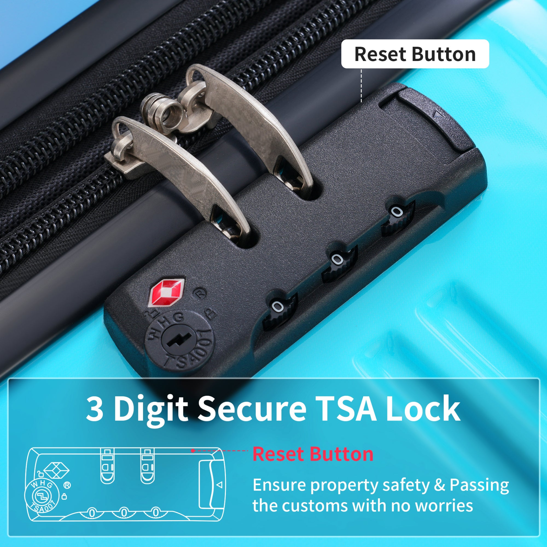 Start2Finish hardshell 3-piece gradient luggage set with spinner wheels and TSA lock, expandable suitcases for travel.