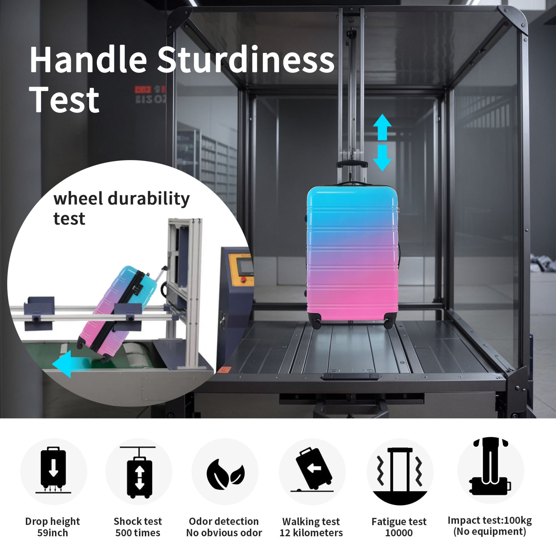 Start2Finish hardshell 3-piece gradient luggage set with expandable suitcases, spinner wheels, and TSA lock for travel accessories.