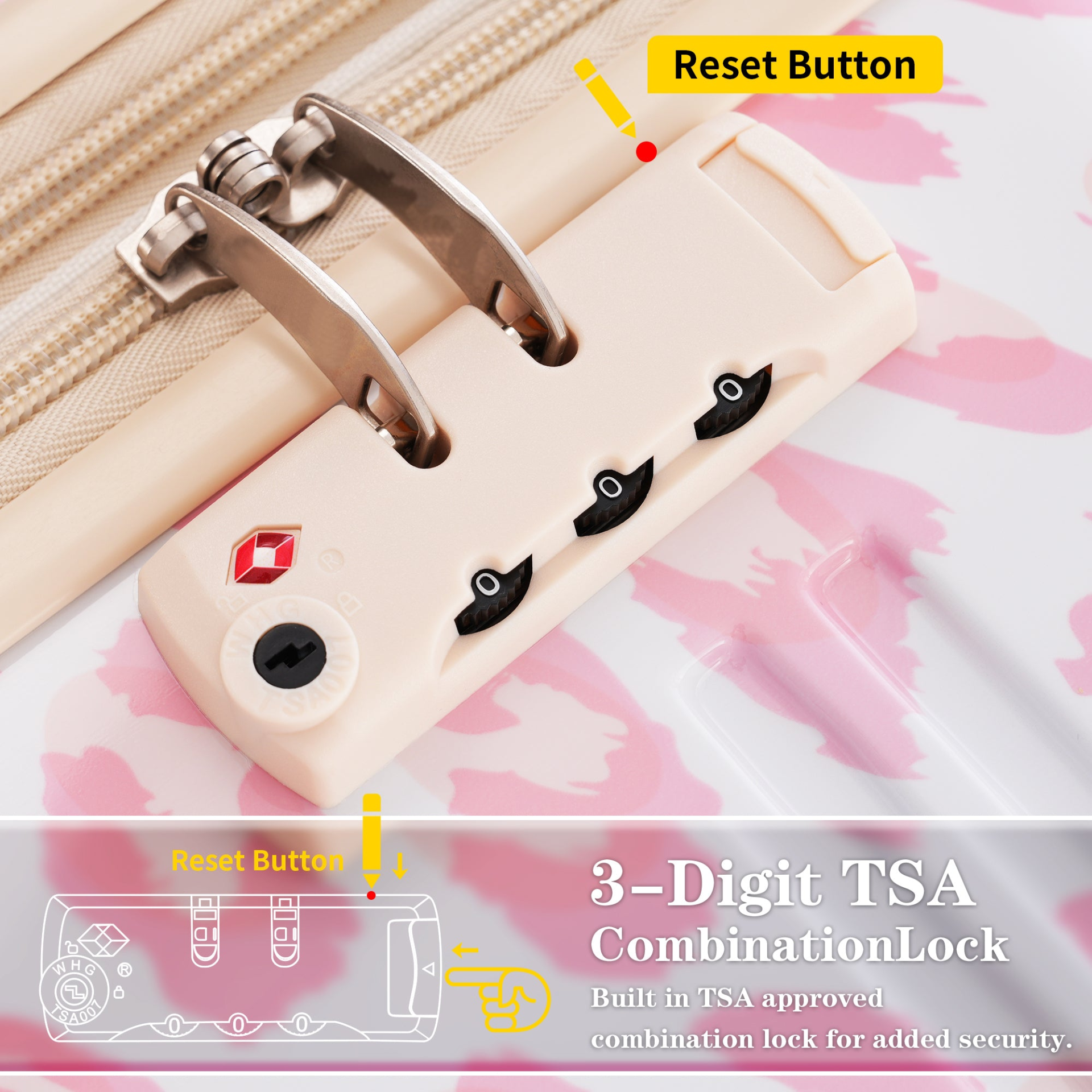 Start2Finish hardshell 3-piece spinner luggage set with TSA locks, lightweight travel suitcases for easy packing and mobility.