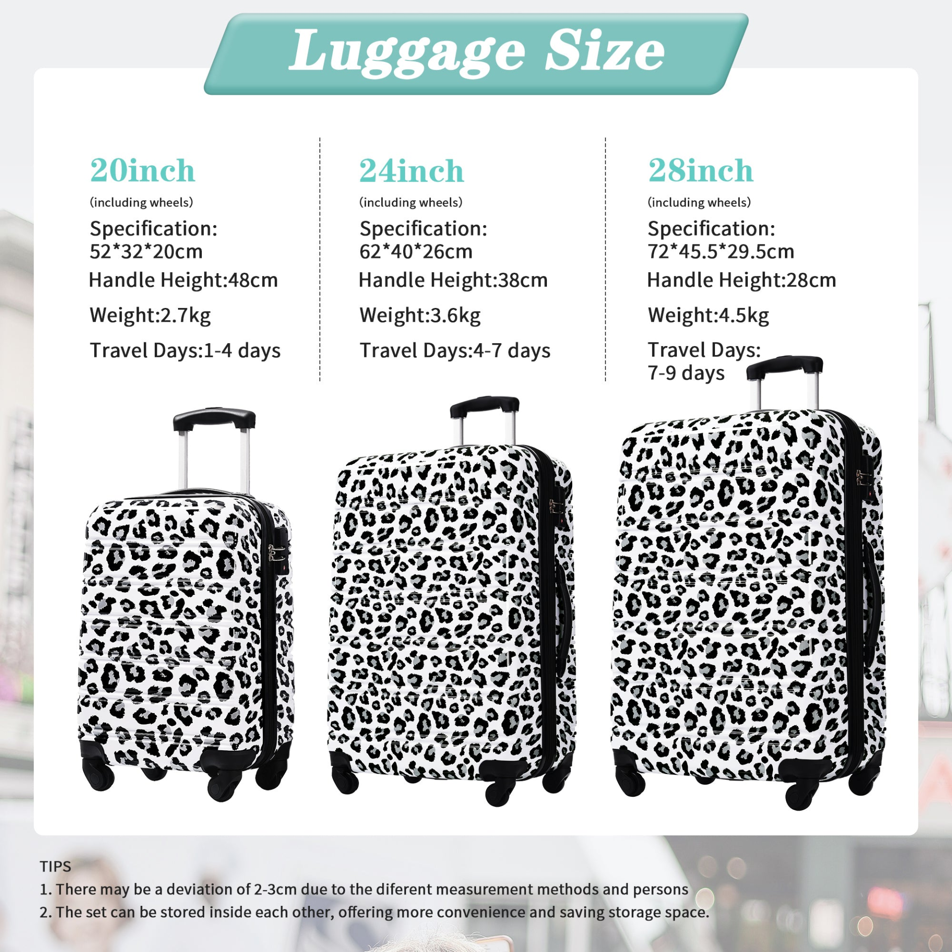 Start2Finish hardshell 3-piece spinner luggage set with TSA locks, lightweight travel suitcases with durable exterior and smooth wheels.
