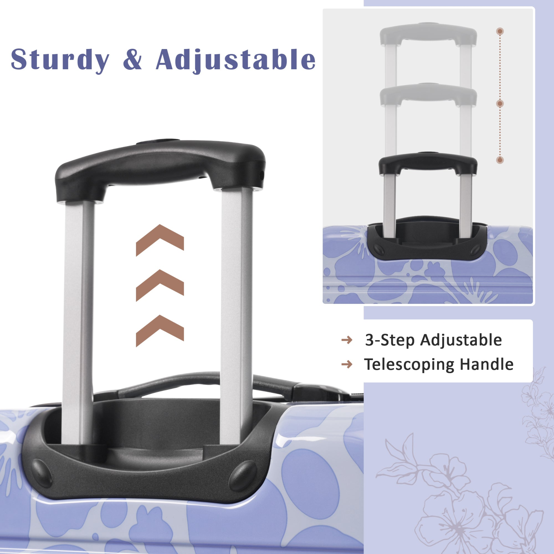 Start2Finish hardshell 3-piece spinner luggage set with TSA locks, lightweight suitcases for travel and accessories.
