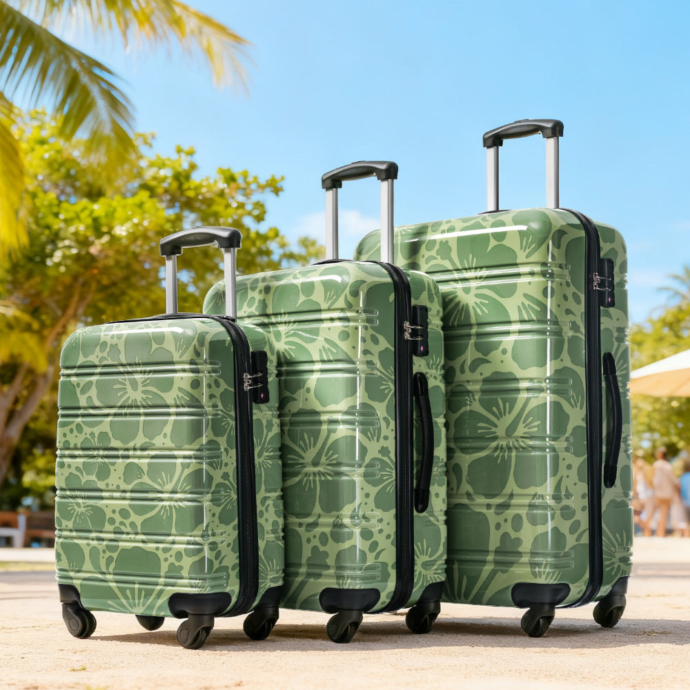 Start2Finish hardshell 3-piece spinner luggage set with TSA locks, lightweight suitcases for travel and accessories.