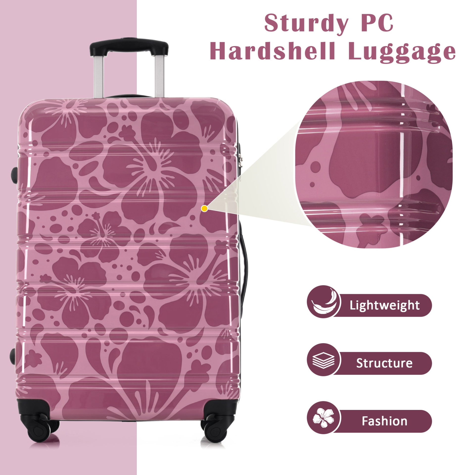Start2Finish hardshell 3-piece spinner luggage set with TSA locks and lightweight suitcases for travel.