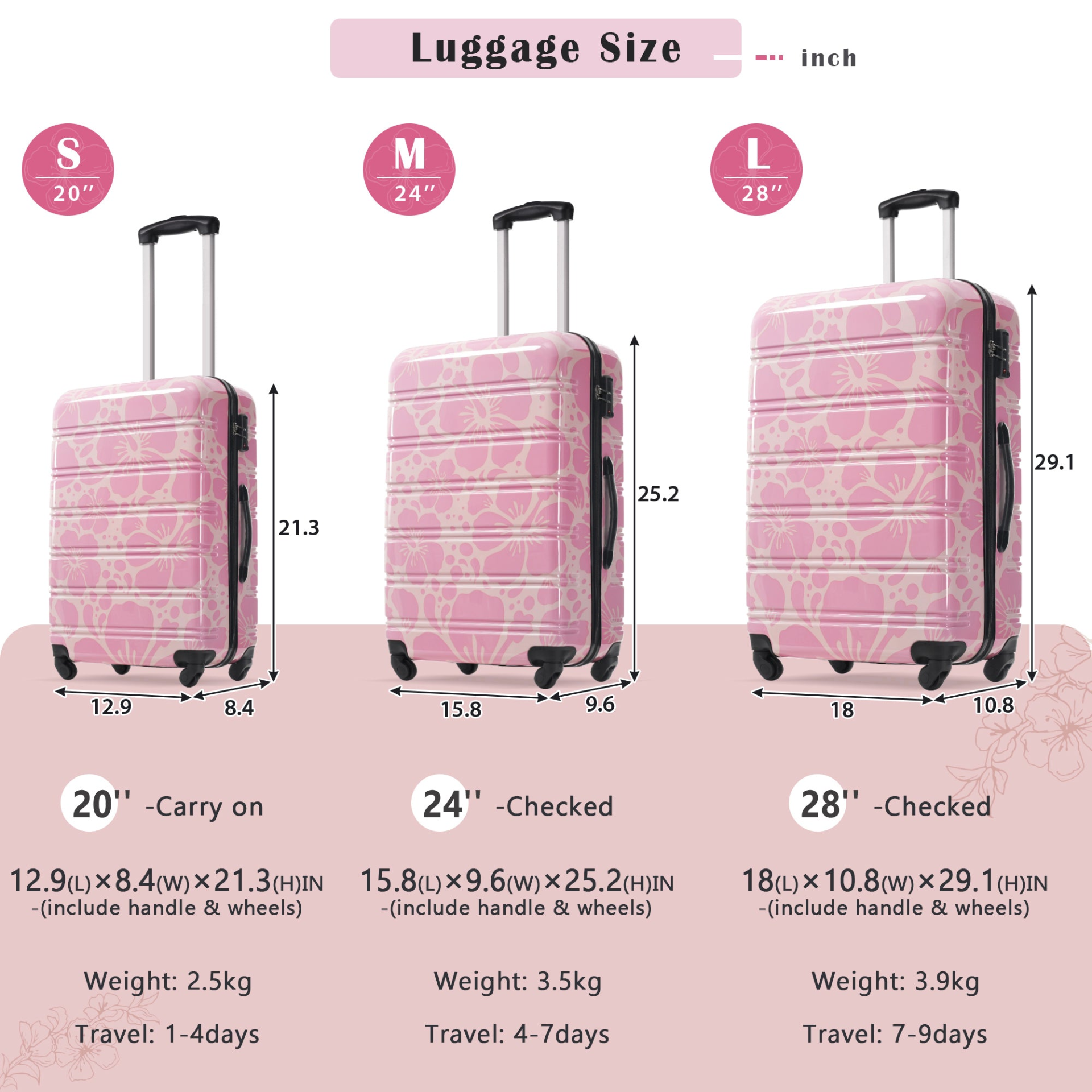 Start2Finish hardshell 3-piece spinner luggage set with TSA locks, lightweight suitcases featuring durable hardside construction.