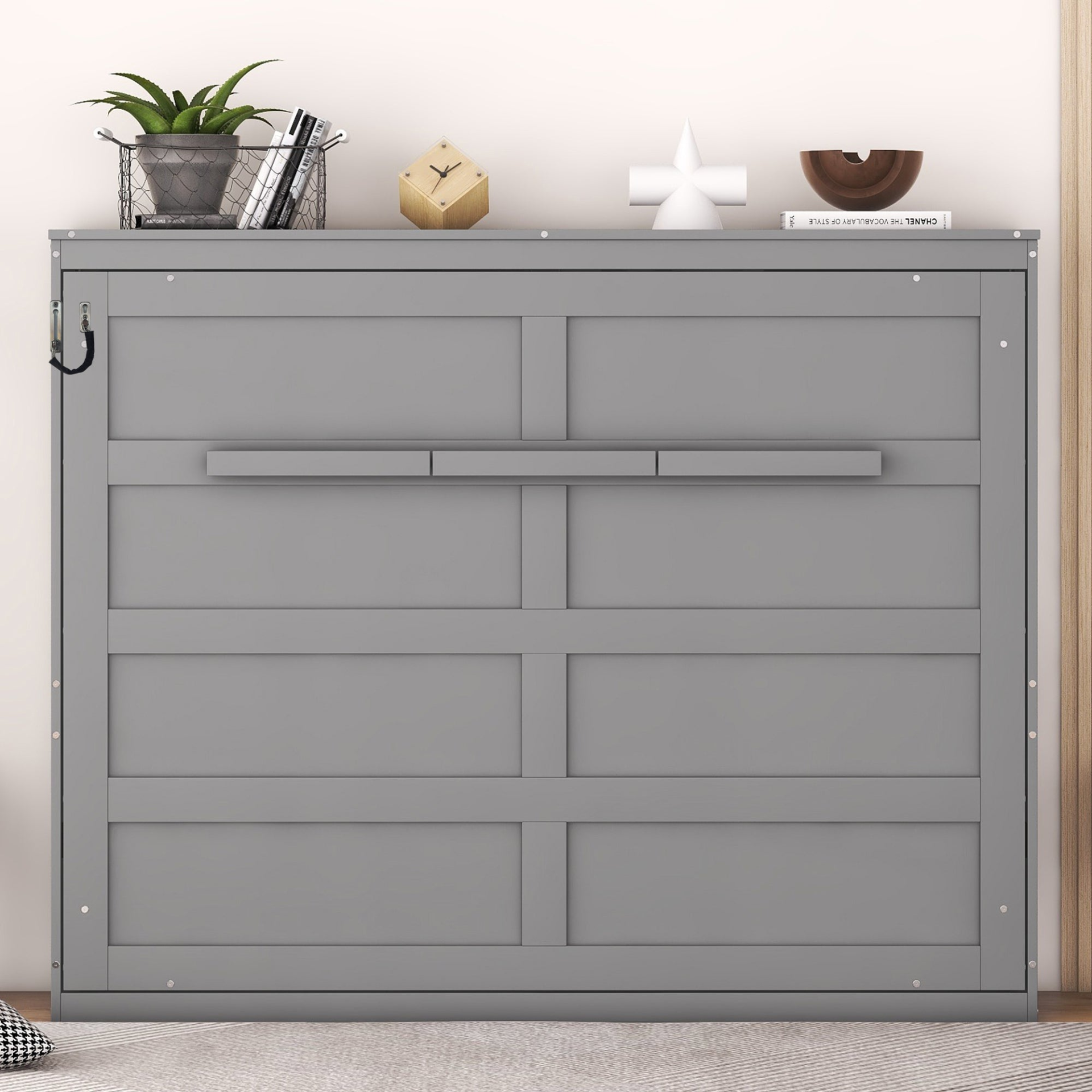 Start2Finish Murphy Bed wall bed in full and queen sizes, showcasing the sleek folded-down and folded-up bed design.