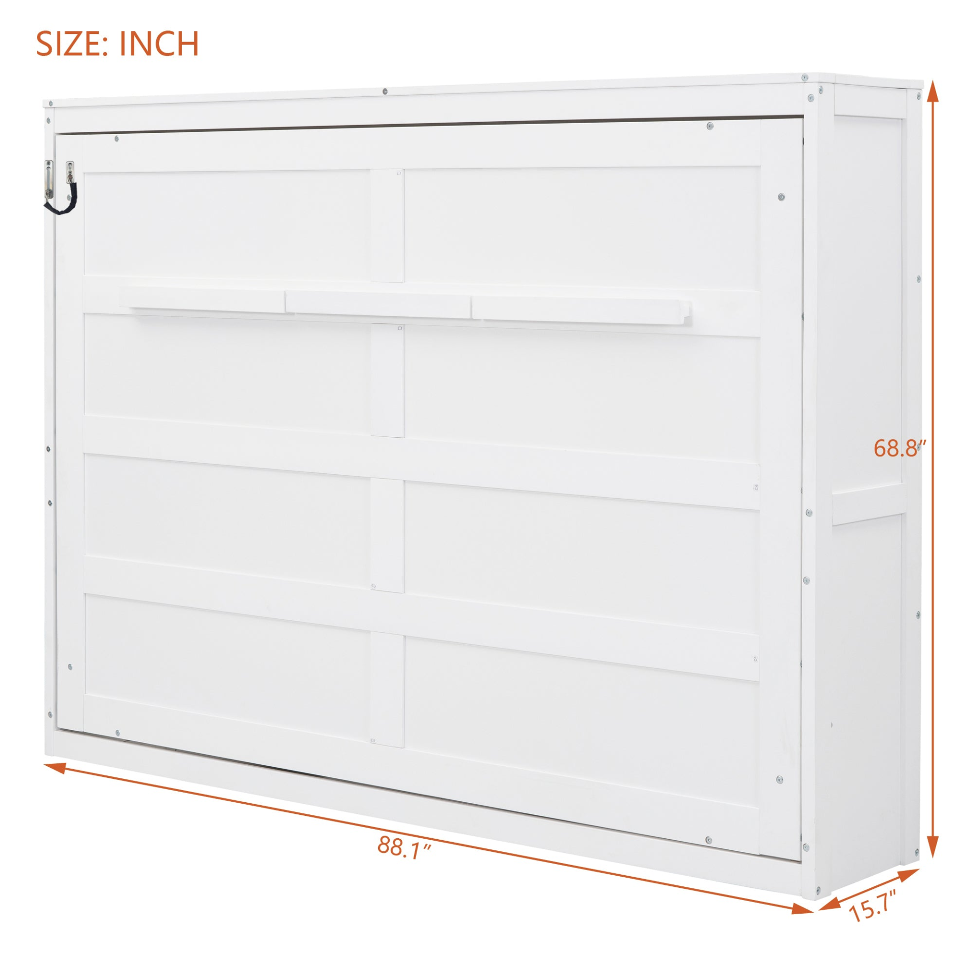 Start2Finish full and queen size Murphy wall bed with sleek design and sturdy frame, shown in its folded and unfolded positions.