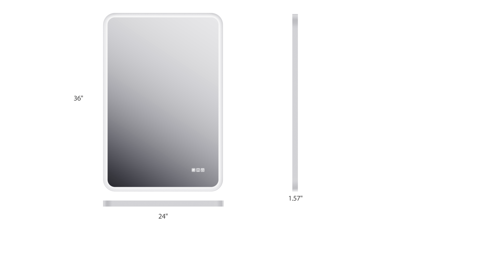 Rectangular framed dimmable LED bathroom vanity mirror with anti-fog feature and built-in lighting by Start2Finish.