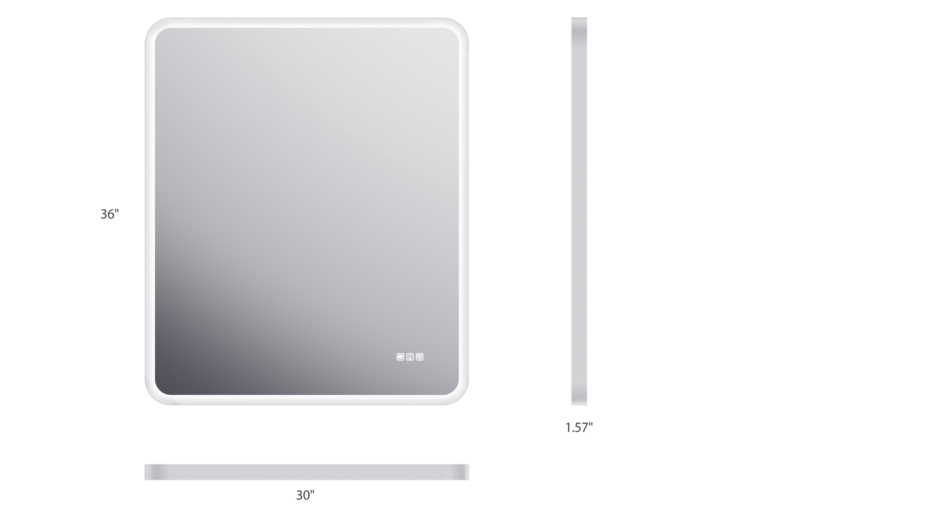 Rectangular framed dimmable anti-fog LED bathroom vanity mirror with built-in lighting, ideal for modern wall-mounted bathroom decor.