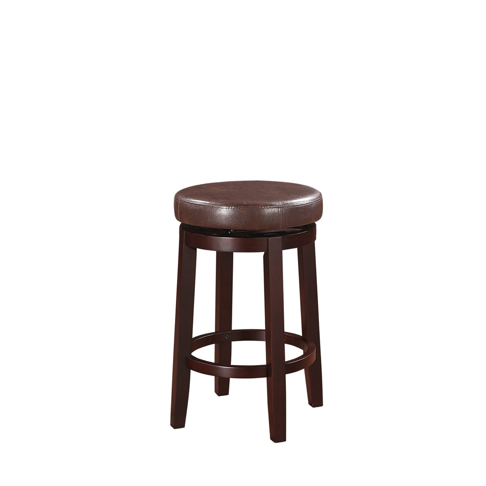 Maya brown 24-inch counter stool by Start2Finish, featuring a wooden seat and metal legs, suitable for kitchen or bar area.