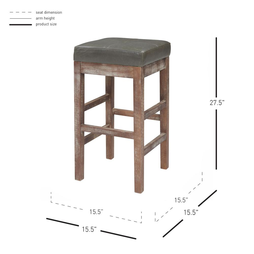 Start2Finish Valencia bonded leather counter stool with a sleek design, featuring a cushioned seat and modern wooden legs.