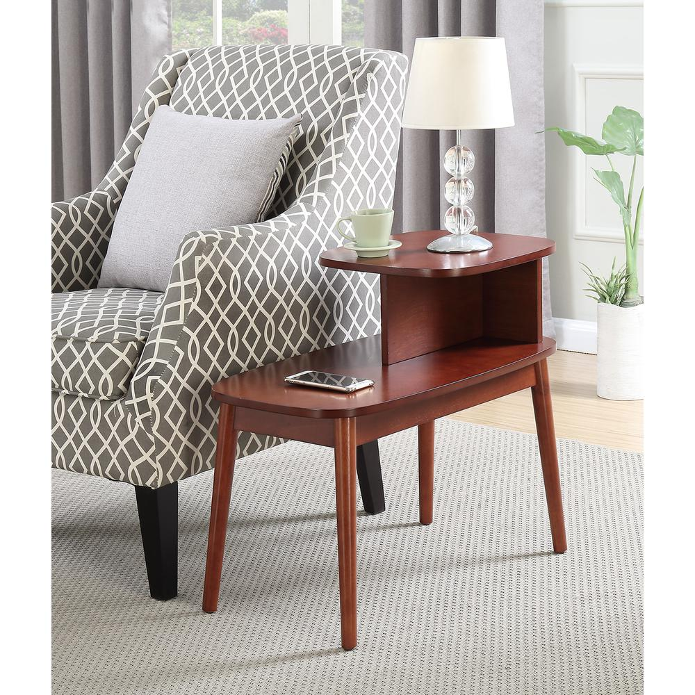 Start2Finish Maxwell Mid Century 2-Tier Chairside End Table with wooden finish and modern design, featuring two storage surfaces.