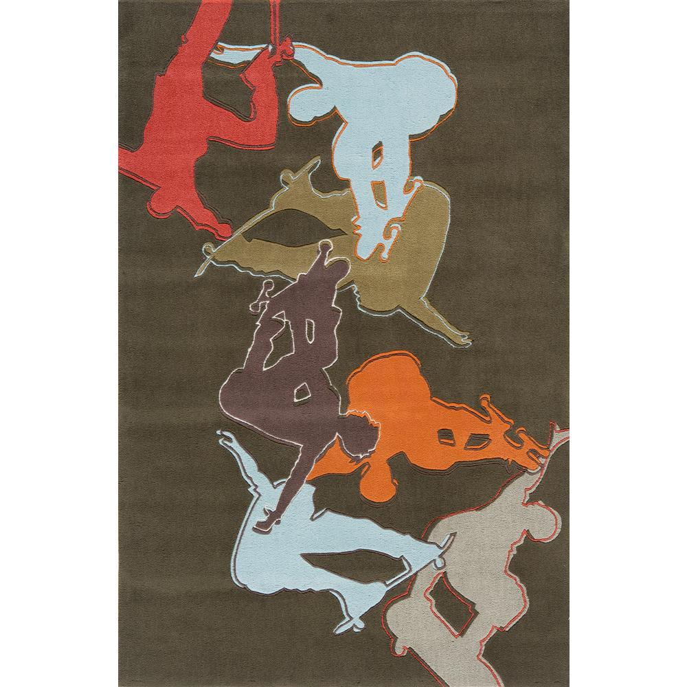 Contemporary rectangle area rug in concrete gray, 8&