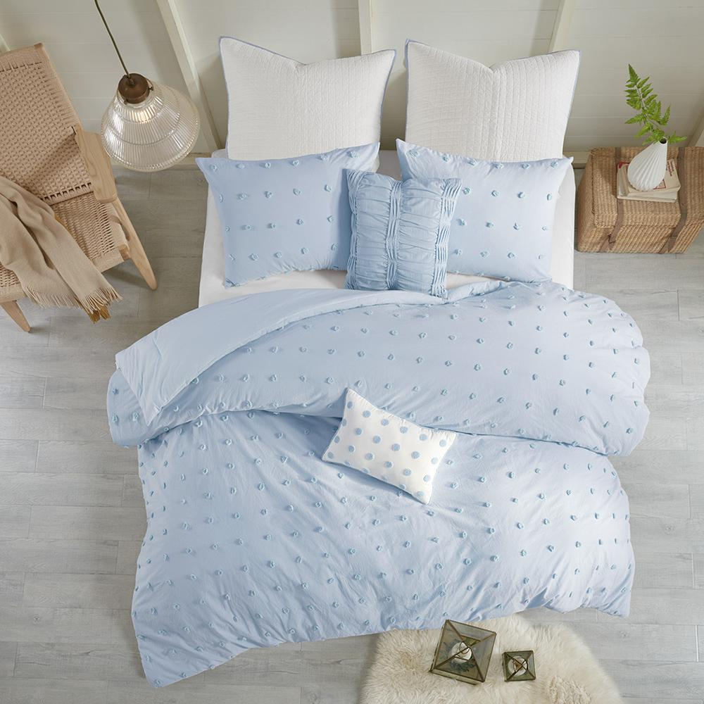 Start2Finish cotton jacquard bedding set with euro shams and throw pillows, featuring intricate woven patterns and soft textures.