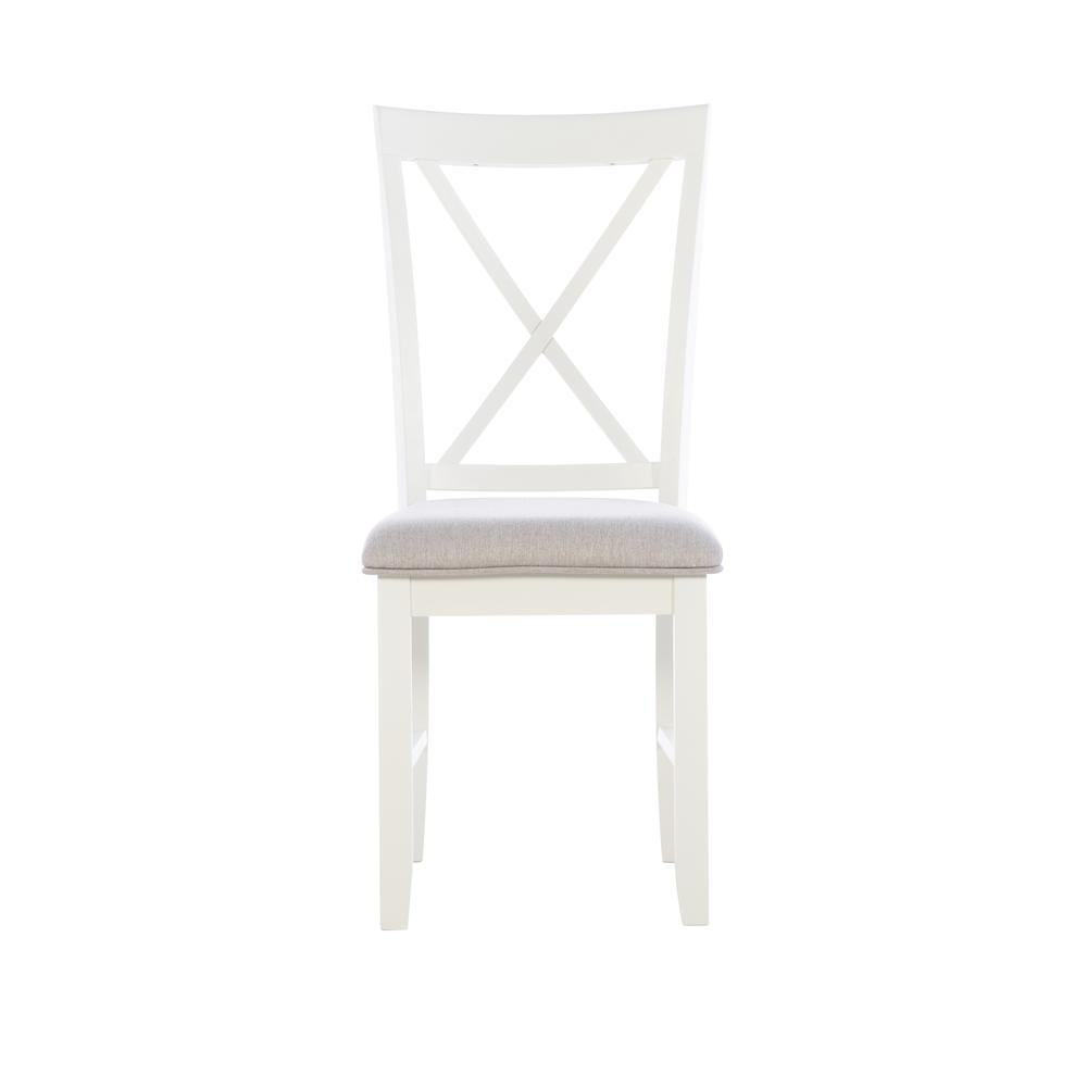 Start2Finish Jane Grey side chair with upholstered seat and wooden legs, showcasing elegant furniture design.