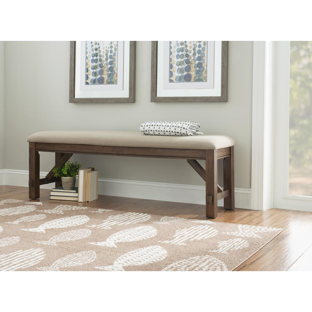 Rustic Turino Umber Bench by Start2Finish featuring a sturdy wooden frame and natural wood finish for versatile home seating.