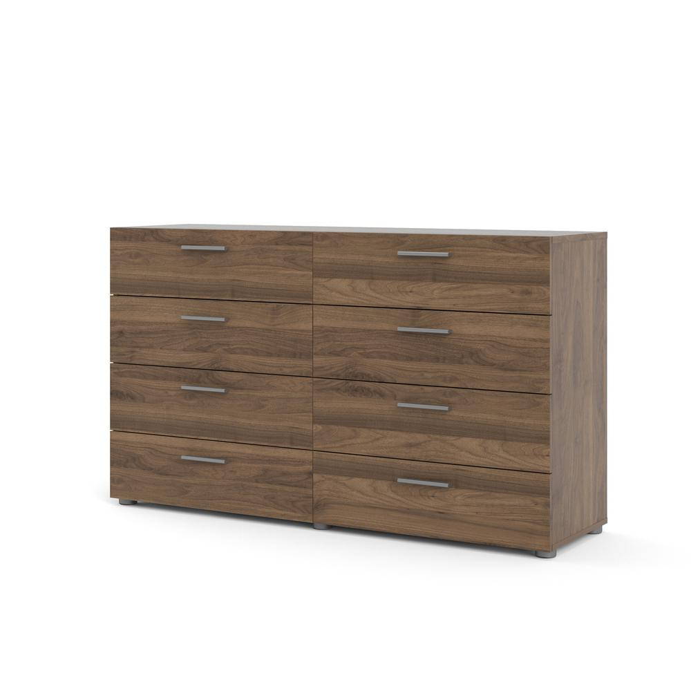 Walnut Austin 8-drawer double dresser by Start2Finish showing sleek wood finish and spacious drawers in a modern furniture design.