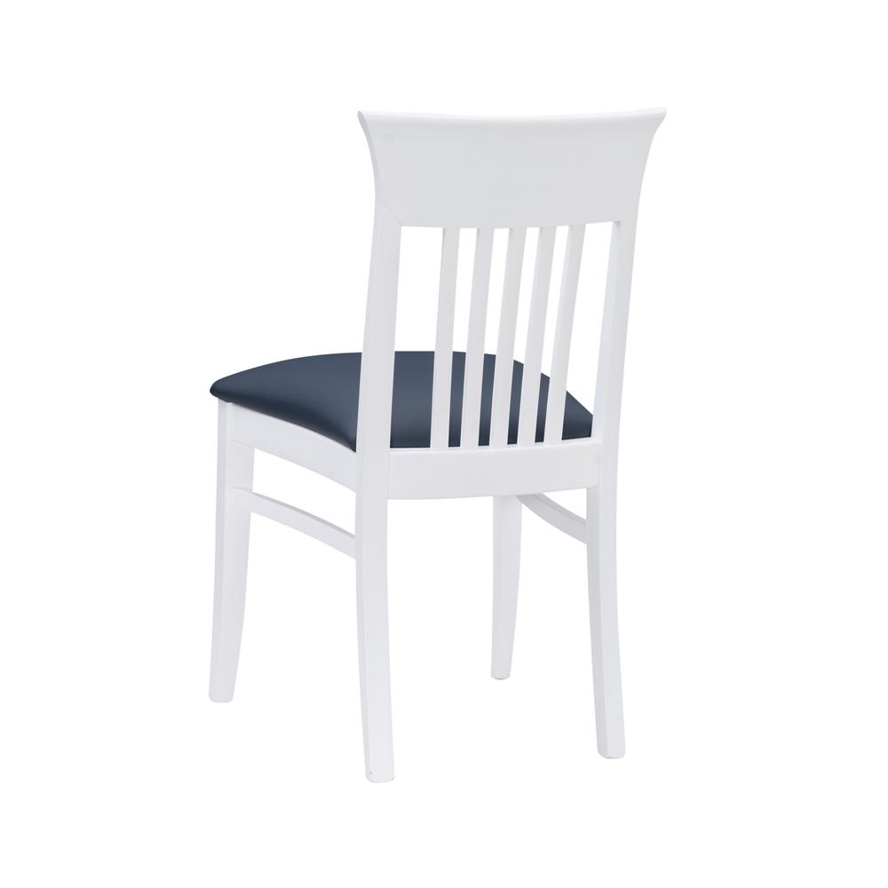 Pair of white Jenny upholstered chairs by Start2Finish, featuring padded seats and backrests in a modern furniture style.