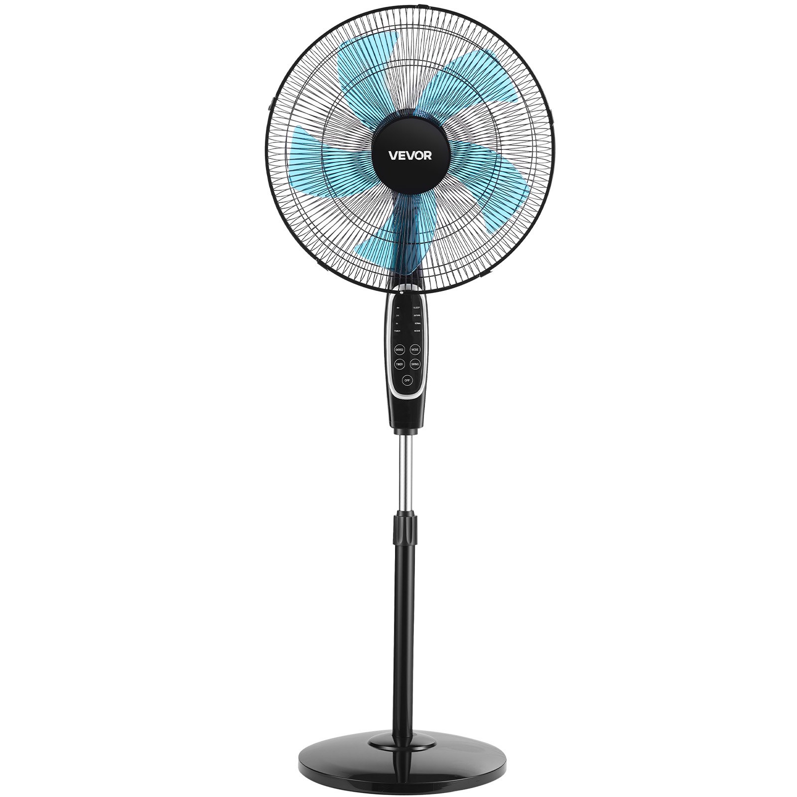 Start2Finish VEVOR 18-inch pedestal floor fan with remote, 9 speeds, 3 modes, oscillating, adjustable height, quiet DC motor, black