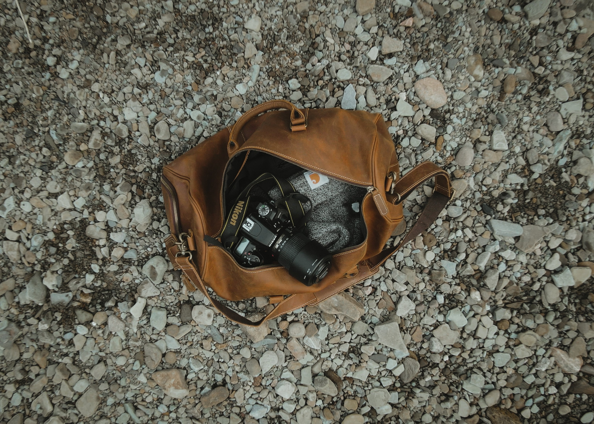 Large leather duffle bag from Start2Finish&