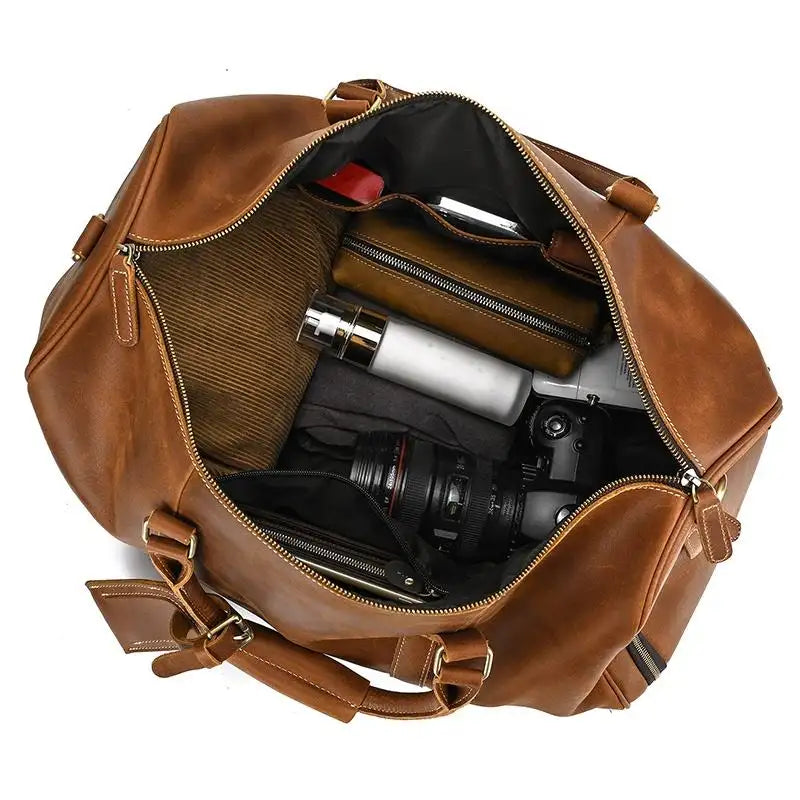 Large leather duffle bag from Start2Finish&