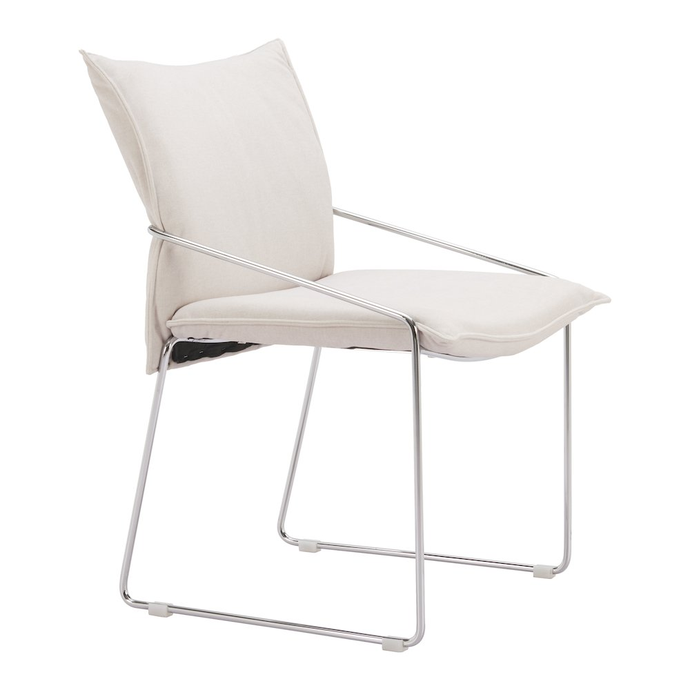Pair of white Pola dining chairs by Start2Finish, showcasing modern furniture with sleek, comfortable design for dining rooms.