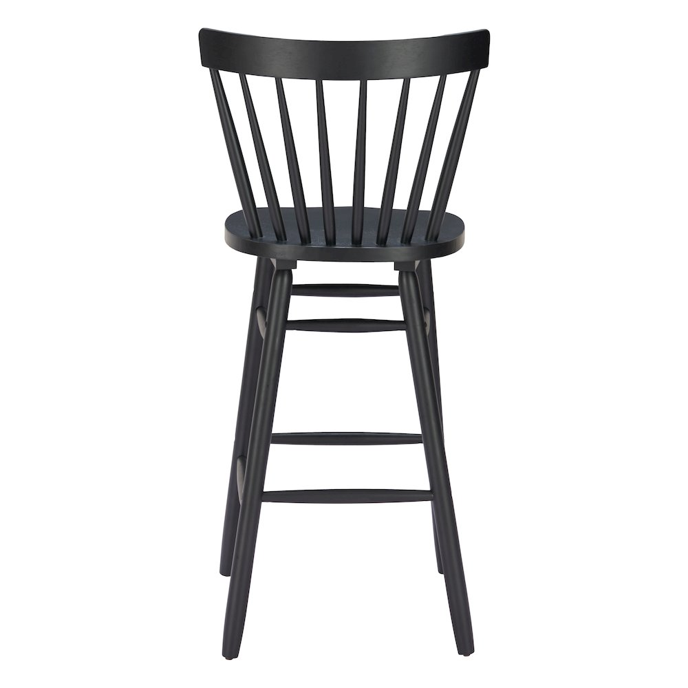 Set of two Tyce black barstools by Start2Finish showing modern design with sleek metal frames and cushioned seats.