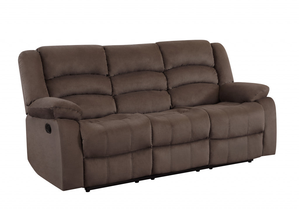 Contemporary brown fabric sofa set by Jade, 120 inches long, featuring plush cushions and modern furniture design.