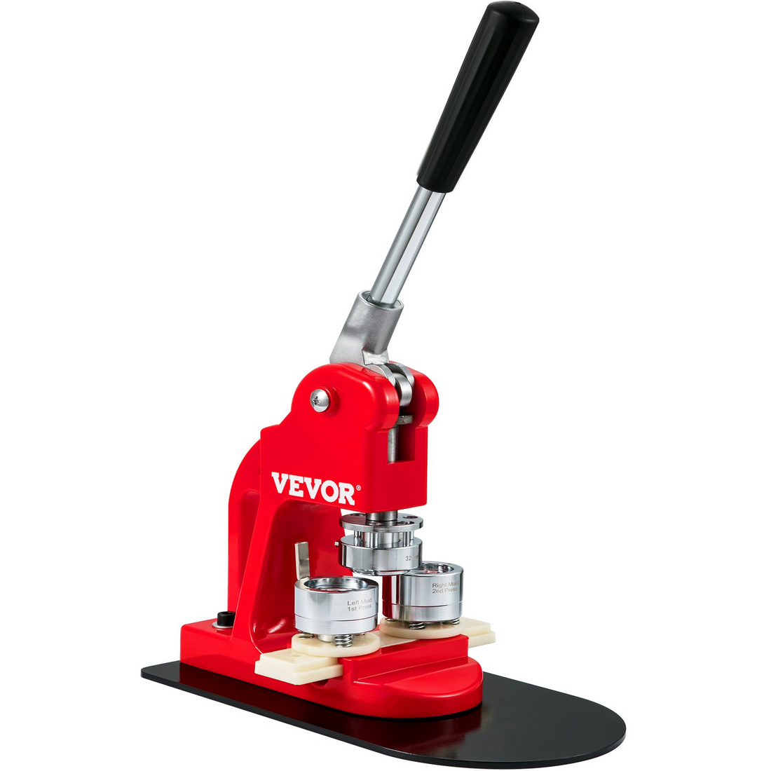 Start2Finish VEVOR button maker machine with 32mm badge punch, 500 button parts, circle cutter, and DIY gift-making supplies.