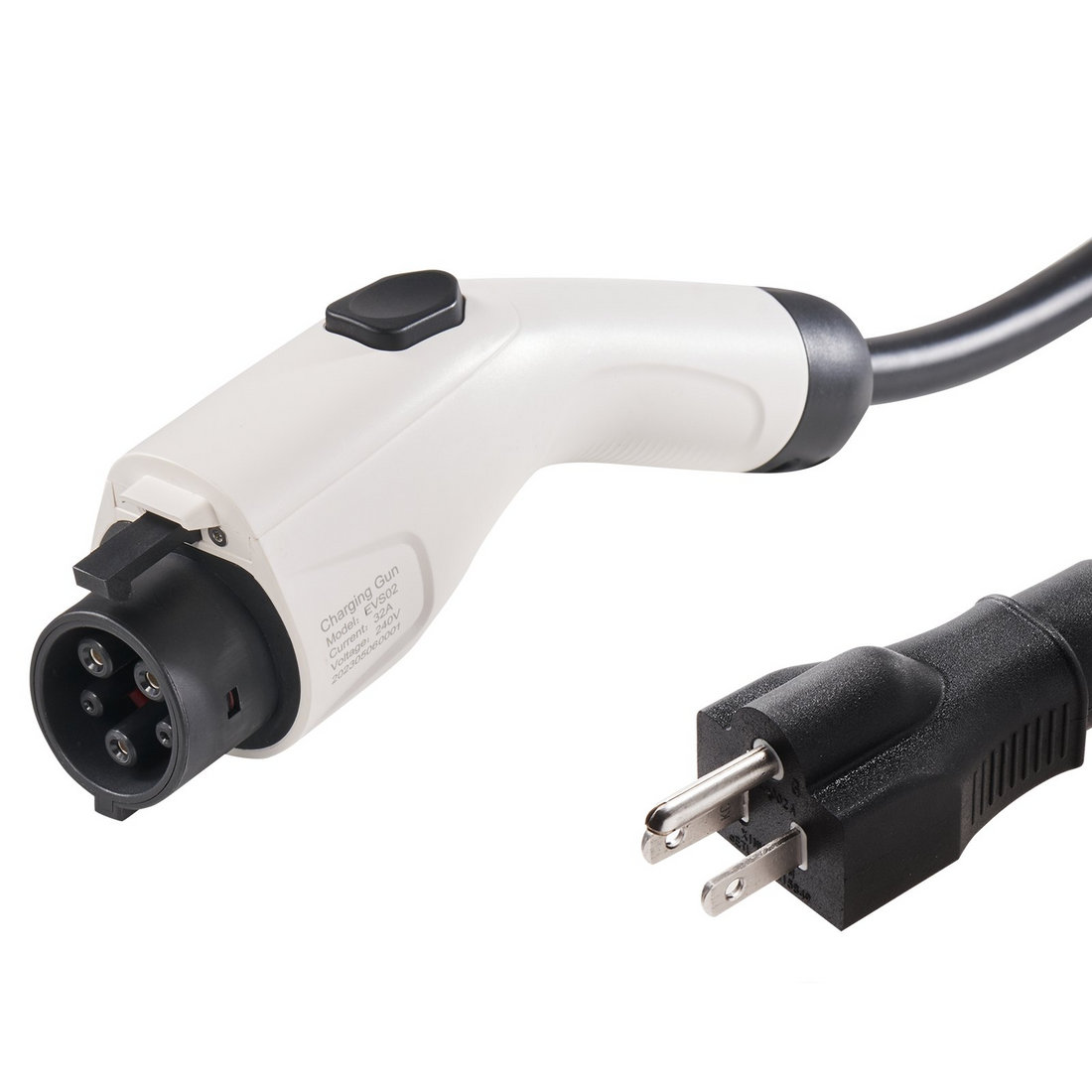 Start2Finish VEVOR Level 1+2 portable electric vehicle charger with 28-foot cable, NEMA plugs, and SAE J1772 connector for home EVs.