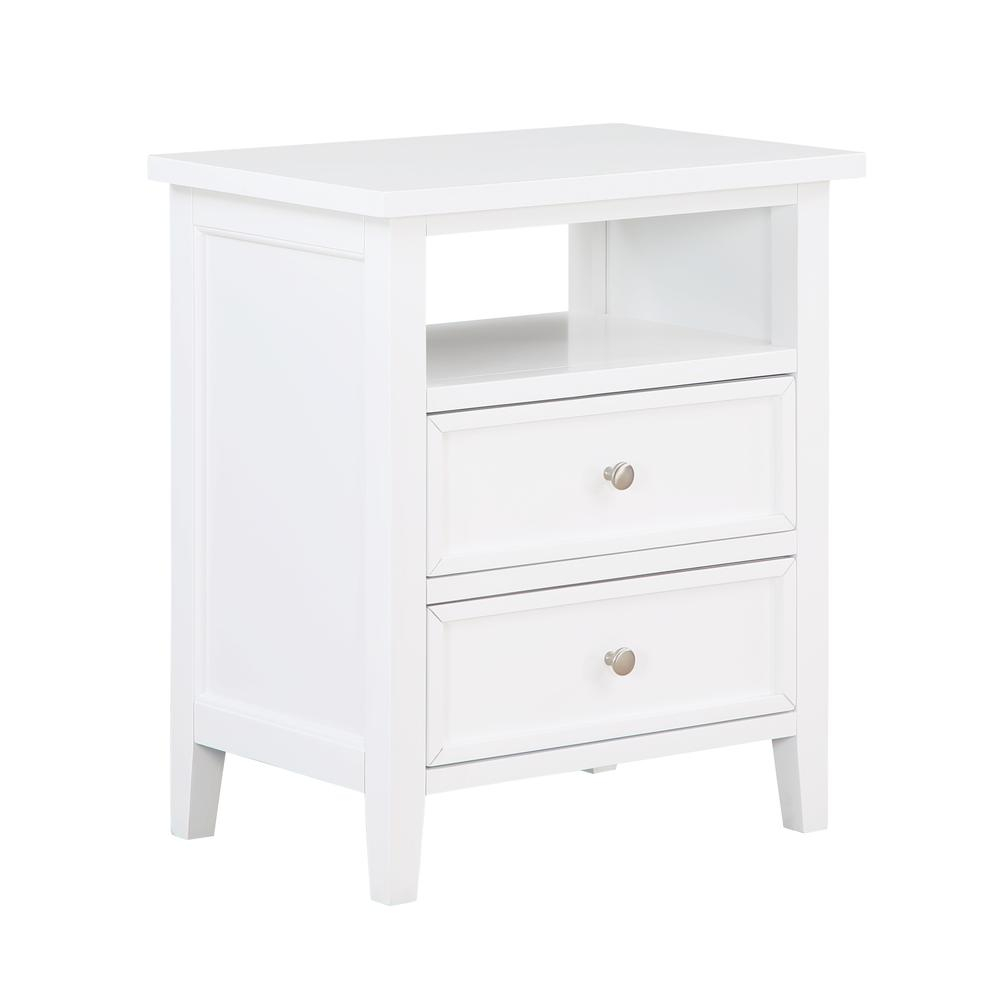 White Walker 2 Drawer Nightstand by Start2Finish, featuring a modern furniture design with two spacious drawers and sleek finish.